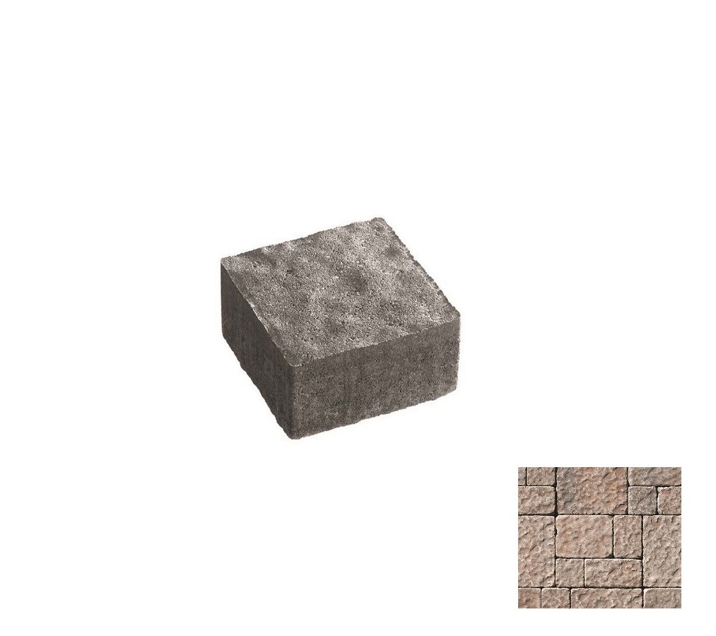 Oldcastle 10507412 Charleston Tumbled 6-in L x 9-in W x 3-in H Fieldstone Concrete Patio Kit