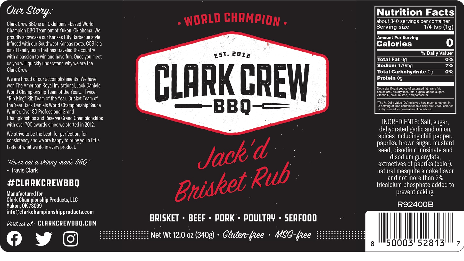 Clark Crew BBQ CL00317 Dry-Seasoning-Marinades - View #2