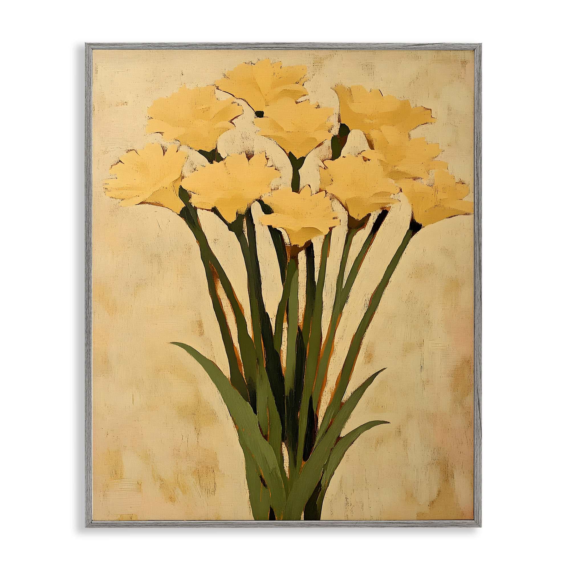 Stupell Industries BT-768-GFF-16X20 Hand Picked Daffodils Gray Framed Giclee Art By Franklyn Gregory 16 x 20