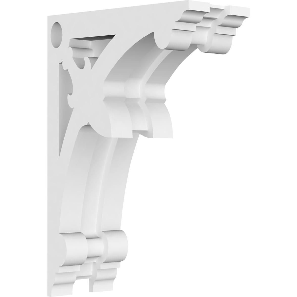 Ekena Millwork CORP01X04X06SK 1.875-in x 4-in x 6-in Sellek Unfinished White PVC Paintable Corbel