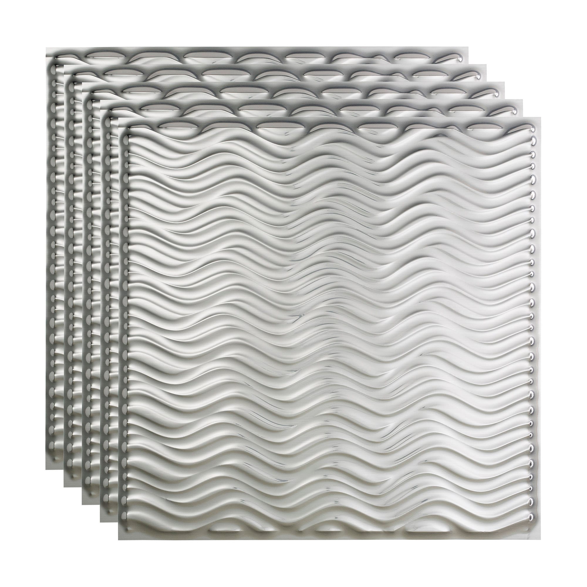 Fasade PL7608 2-ft x 2-ft Current Brushed Aluminum PVC Drop Ceiling Tile ( 5 -Pack, 20-Sq. Feet / Case )