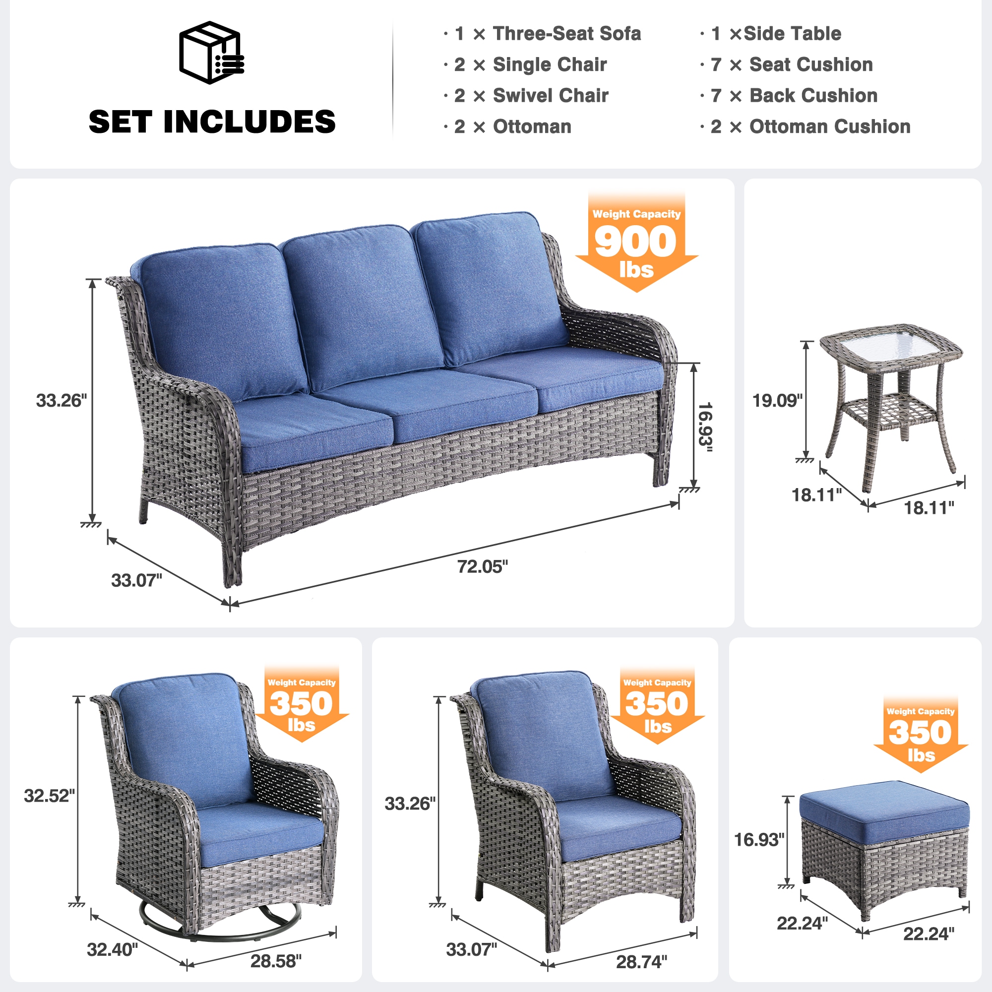 Ovios GNTC-308Y Patio-Conversation-Sets - View #7