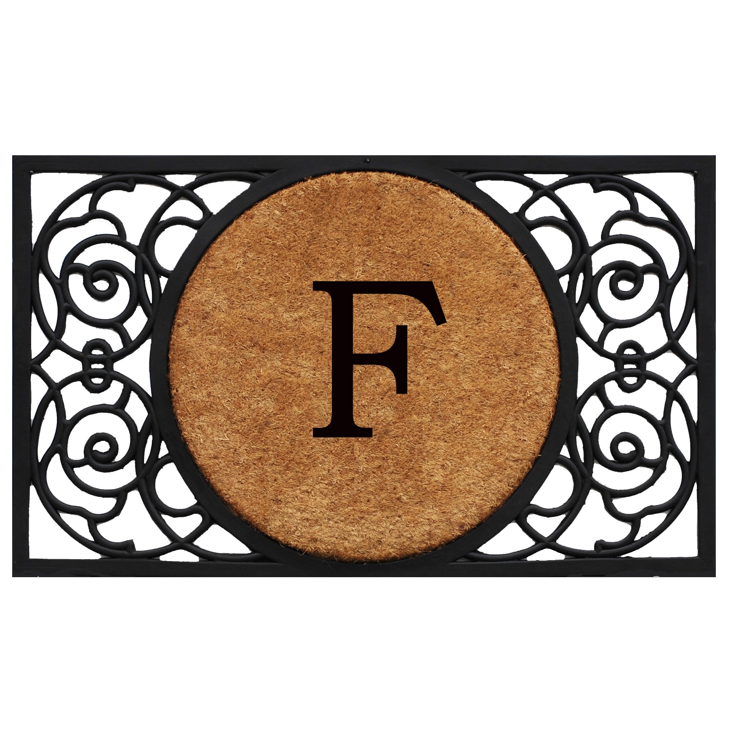 Callowaymills 180032236F 2-ft x 3-ft Natural/Black Coir/Rubber Rectangular Indoor or Outdoor Decorative Door Mat