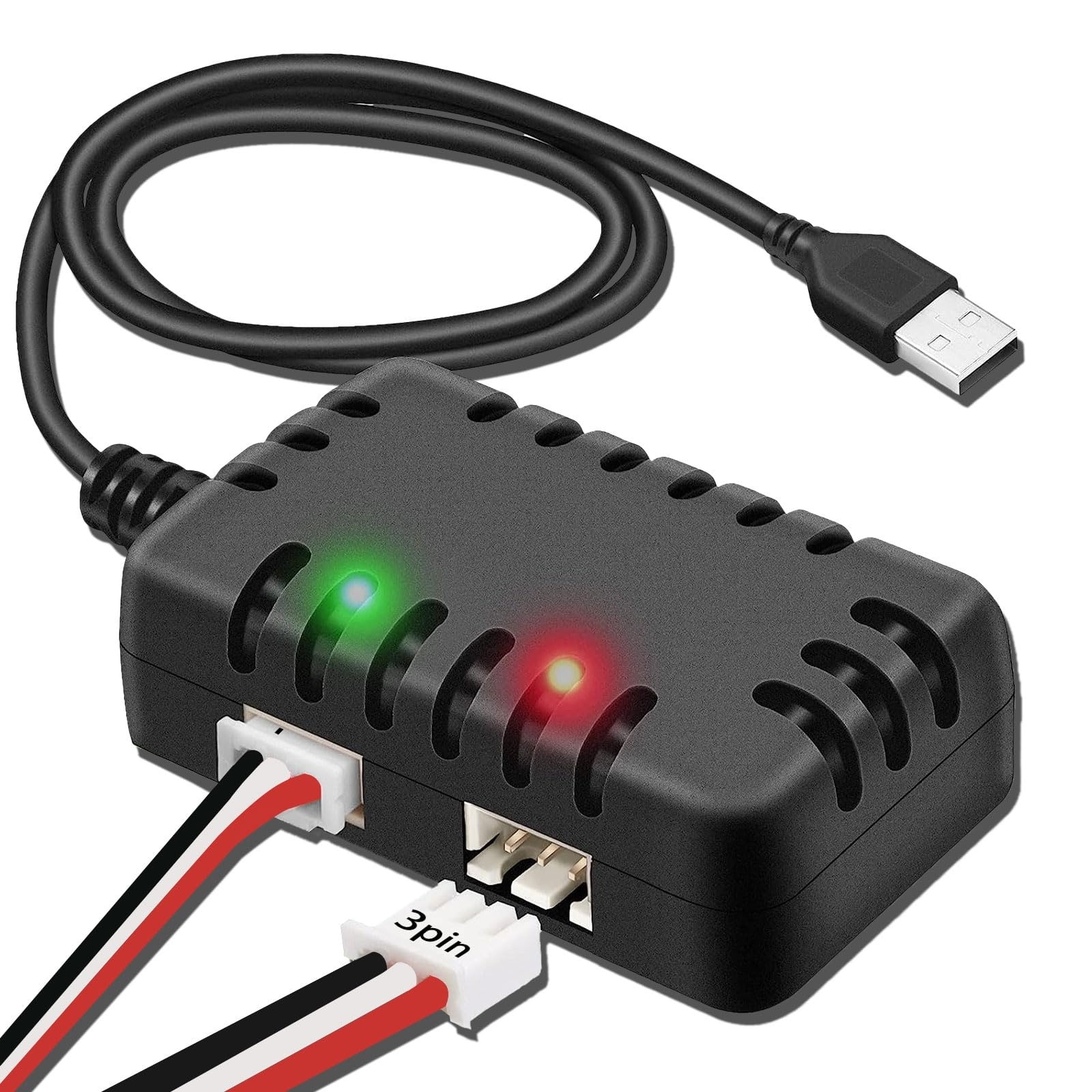 Misopily  2 in 1 USB RC Car Balance Charger with XH 3P Plug 1A for Remote Control Cars Trucks Drones Boats Airplanes Quadcopter Airsoft SCX24