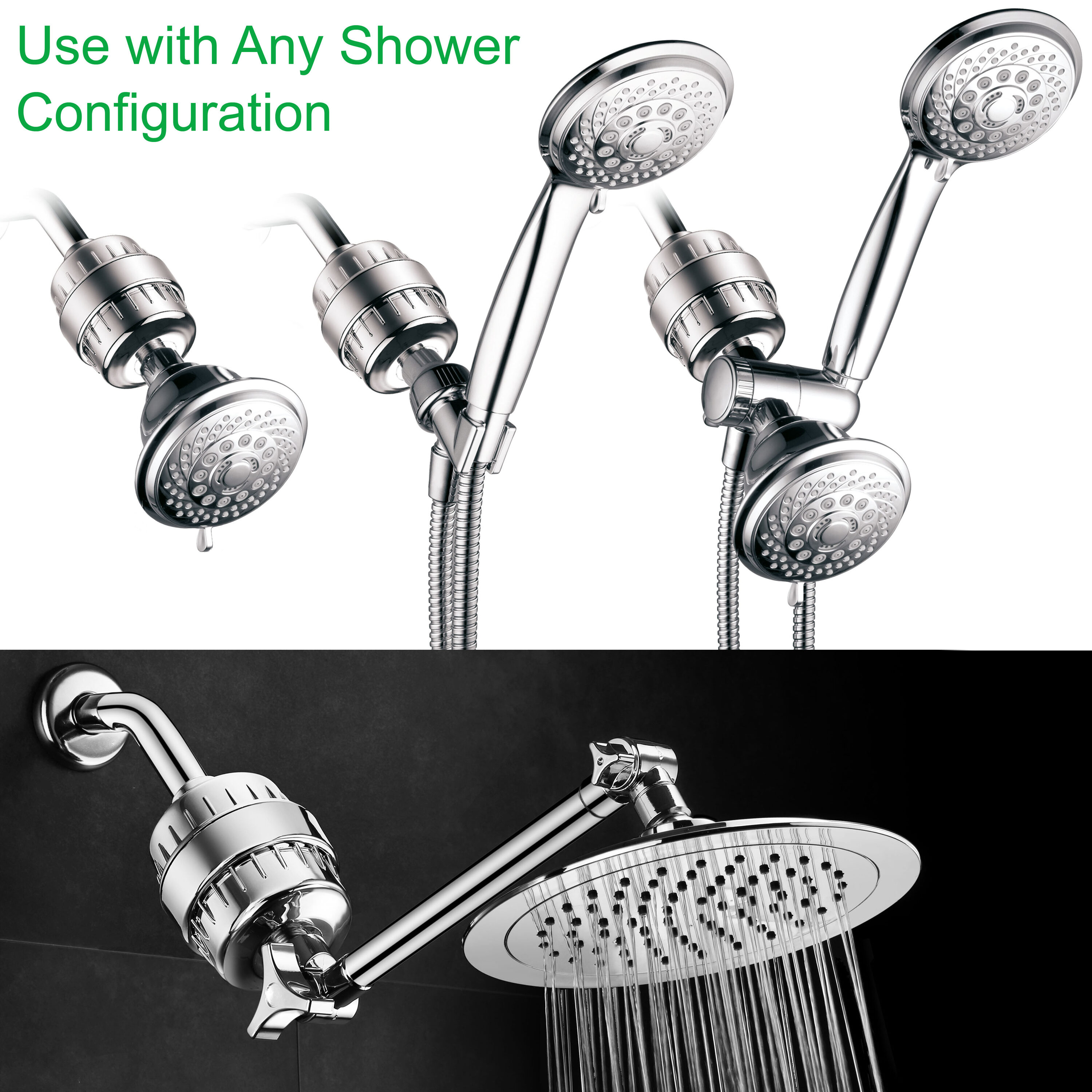 Ultimate Dual KDF Shower Filter without Head (Chloramine Removal