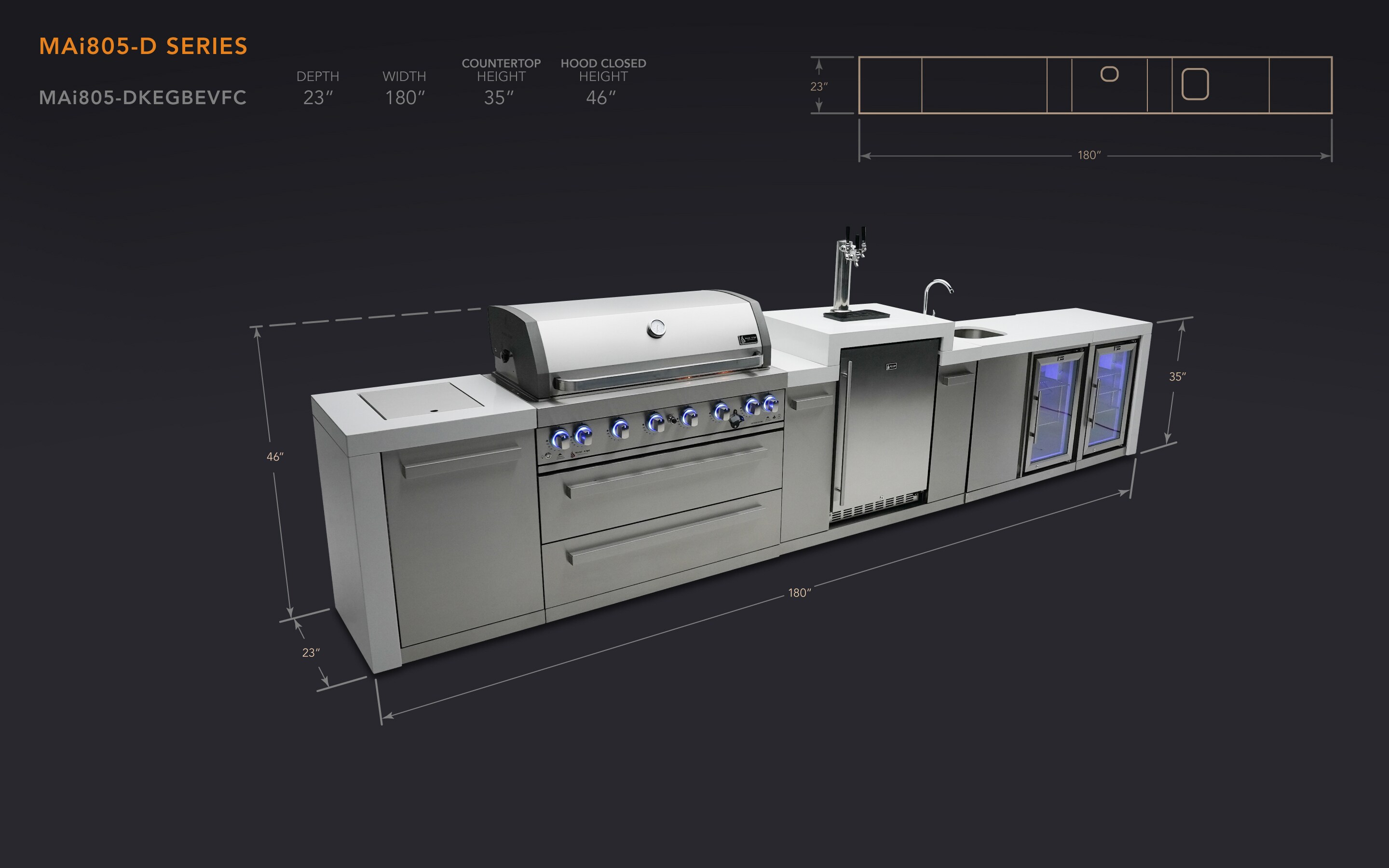 Mont Alpi MAI805-DKEGBEVFC Modular-Outdoor-Kitchens - View #2