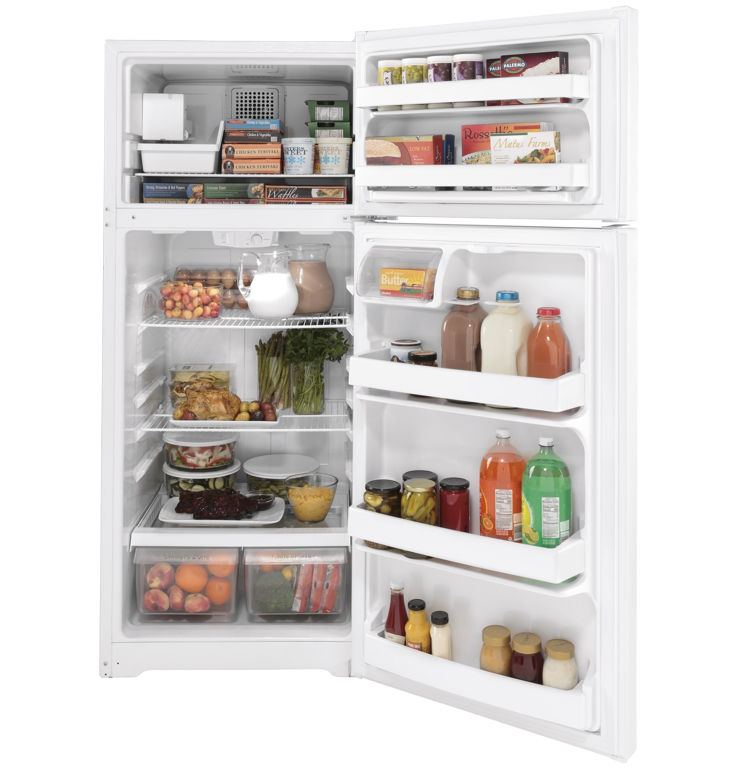 GE 17.5-cu ft Top-Freezer Refrigerator with Ice Maker (White