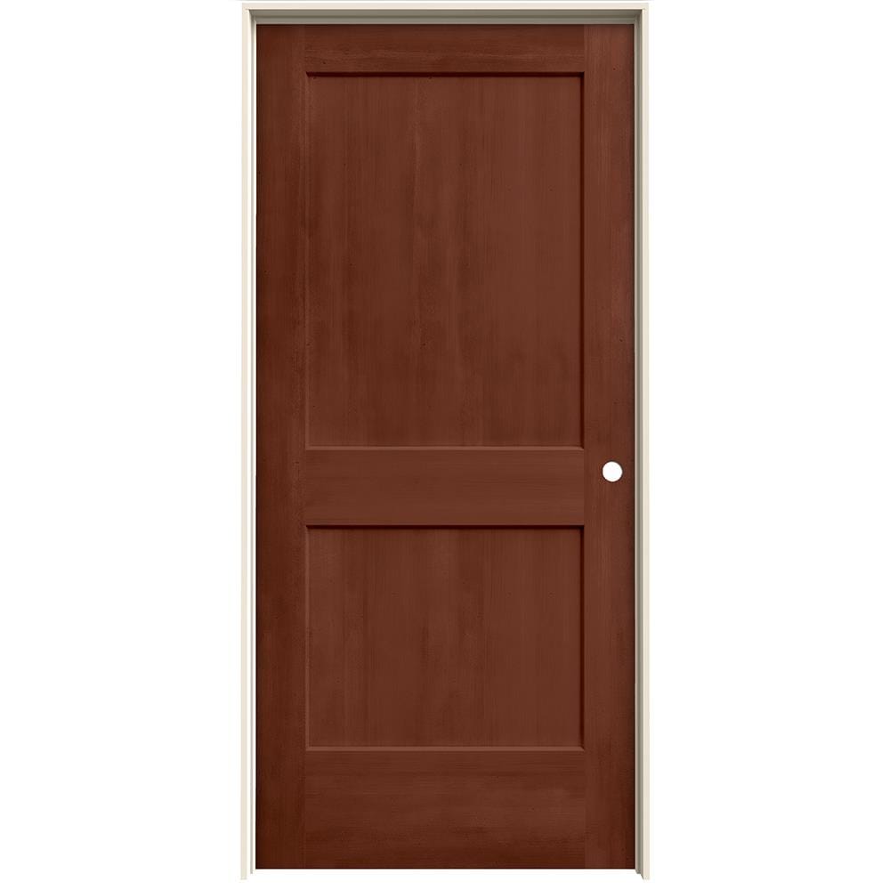 JELD-WEN 36-in x 80-in Amaretto Hollow Core 2-panel Square Left Hand Smooth Stained Molded Composite Flat Jamb Single Prehung Interior Door in Brown -  LOWOLJW222200867