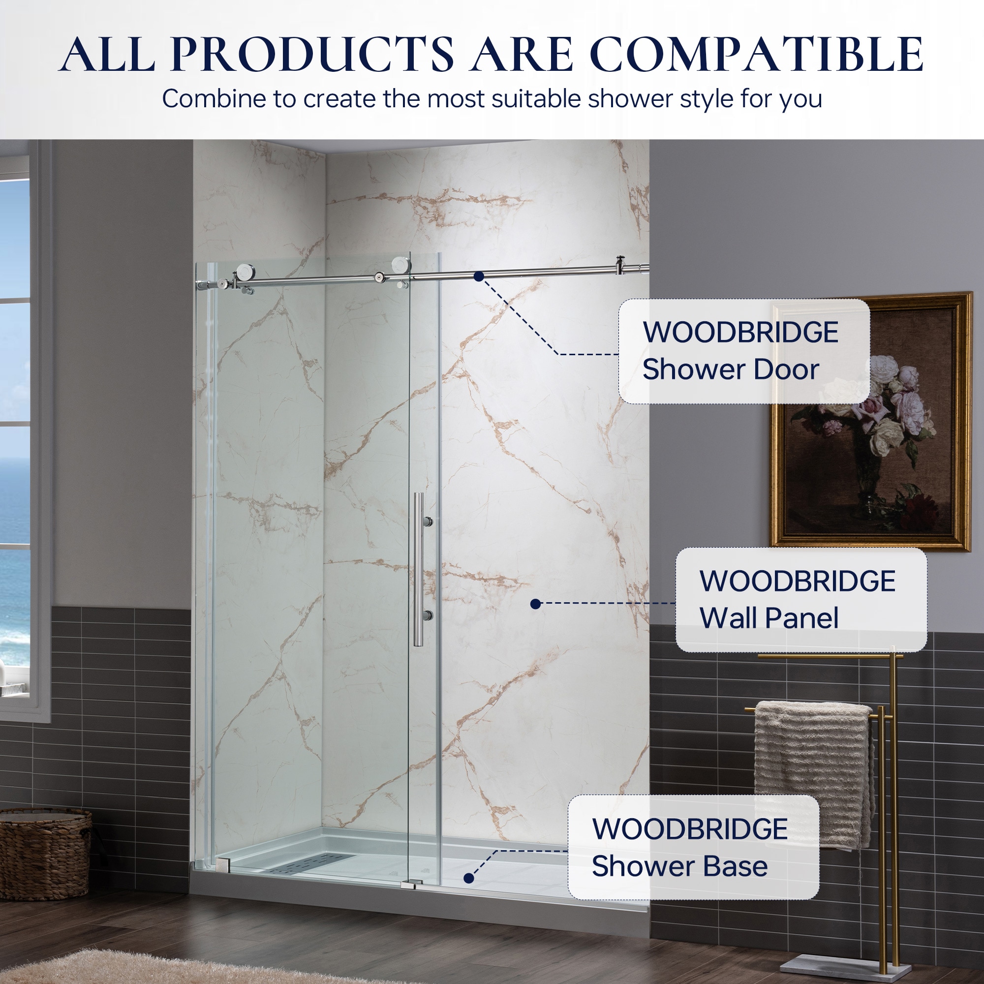 Woodbridge LSWP143 Shower-Wall-Surrounds - View #9