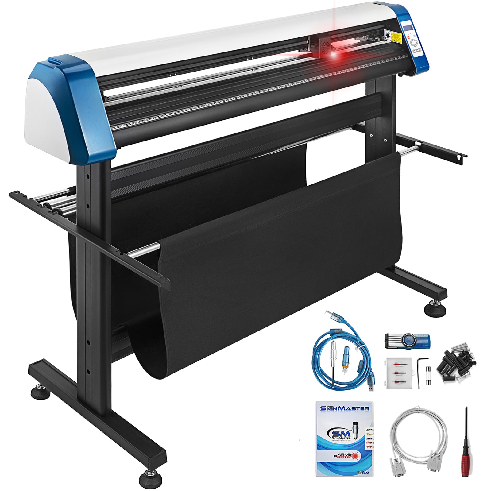 SVOPES SCKZJ1350ZDX00641V1 53-Inch Automatic Contour Vinyl Cutter Plotter Force and Speed Adjustable Sign Cutting With Floor Stand and Signmaster Software