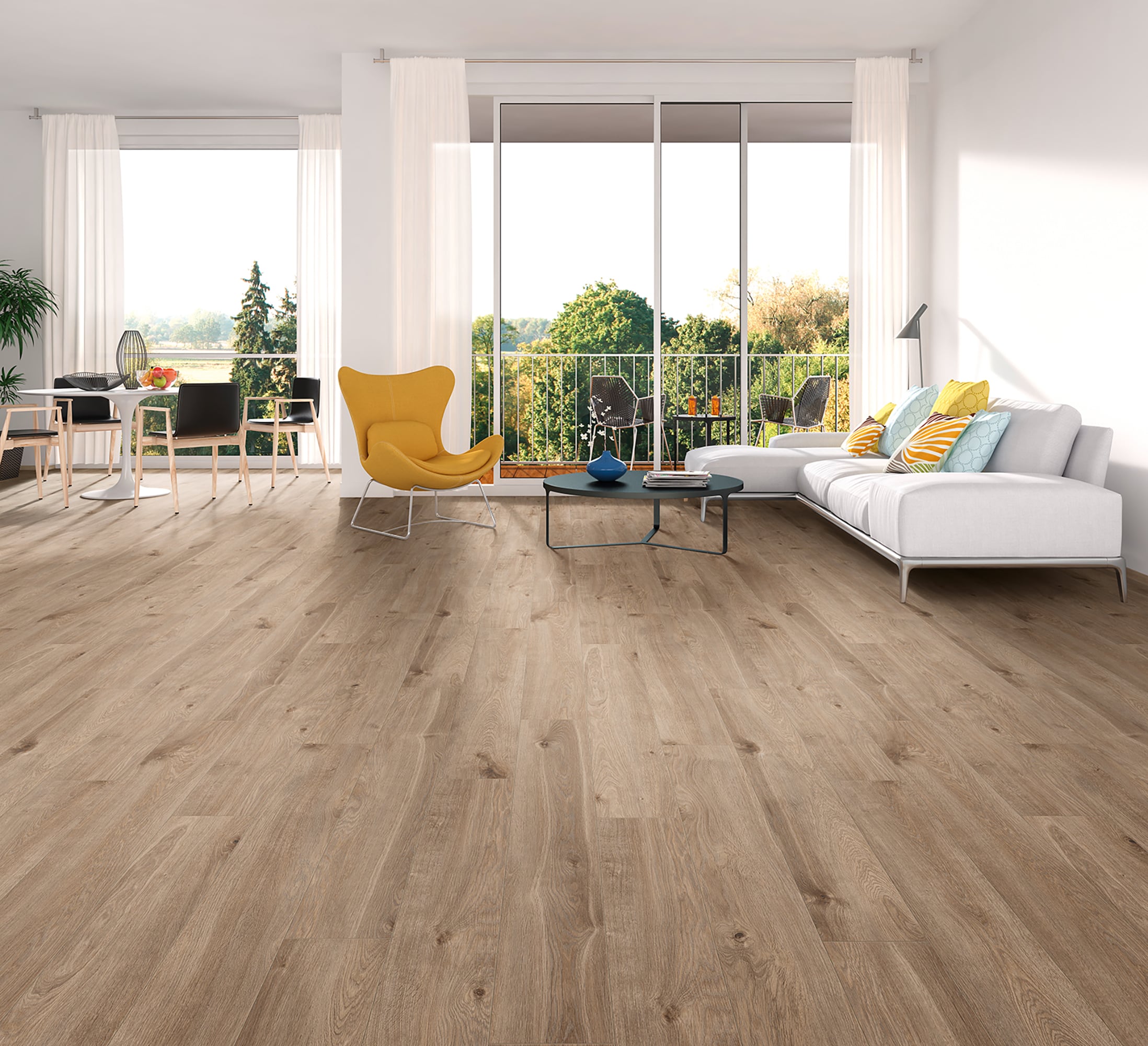 LiquiDefense Light Brown 8-mm T x 8-in W x 50-in L Wood Plank Laminate ...