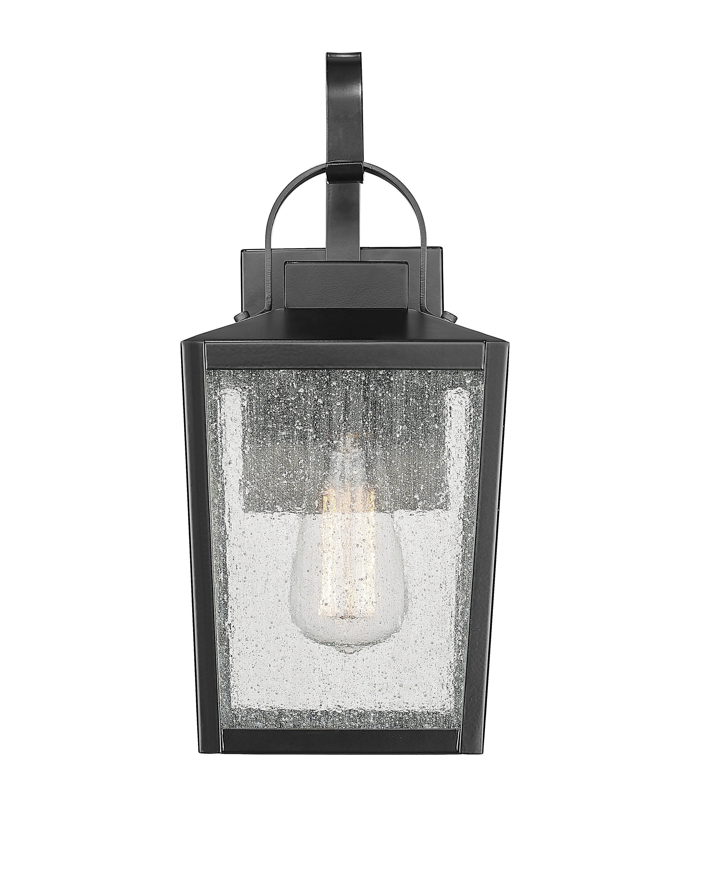 Millennium Lighting 42652-PBK Devens 1 -Light 17.875-in H Matte Black Hardwired Outdoor Wall Light