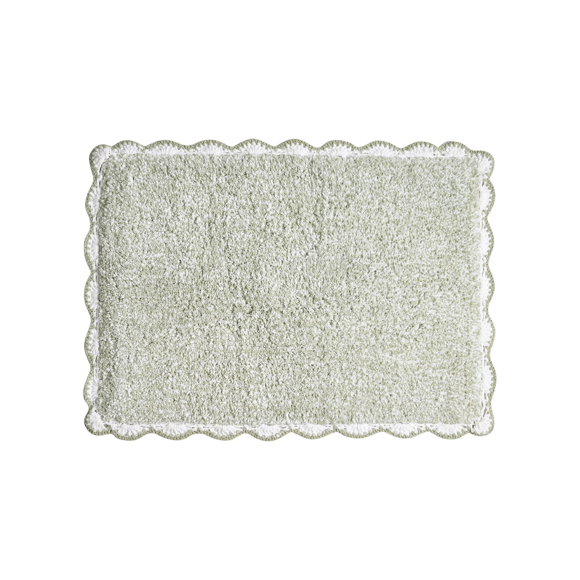Laura Ashley  Heathered Crochet Border 17x24 Bath Rugs