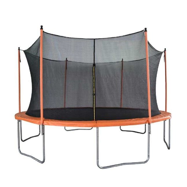 CASAINC trampoline 14-ft Round Orange Backyard Trampoline with Enclosure in the Trampolines department at Lowes.com