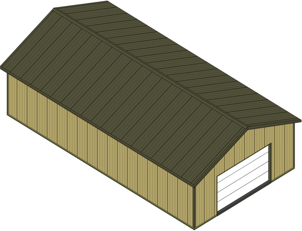 MASTER Building Components BKL30561055 Taupe 30-ft W x 10-ft H x 56-ft L Pole Barn Kit