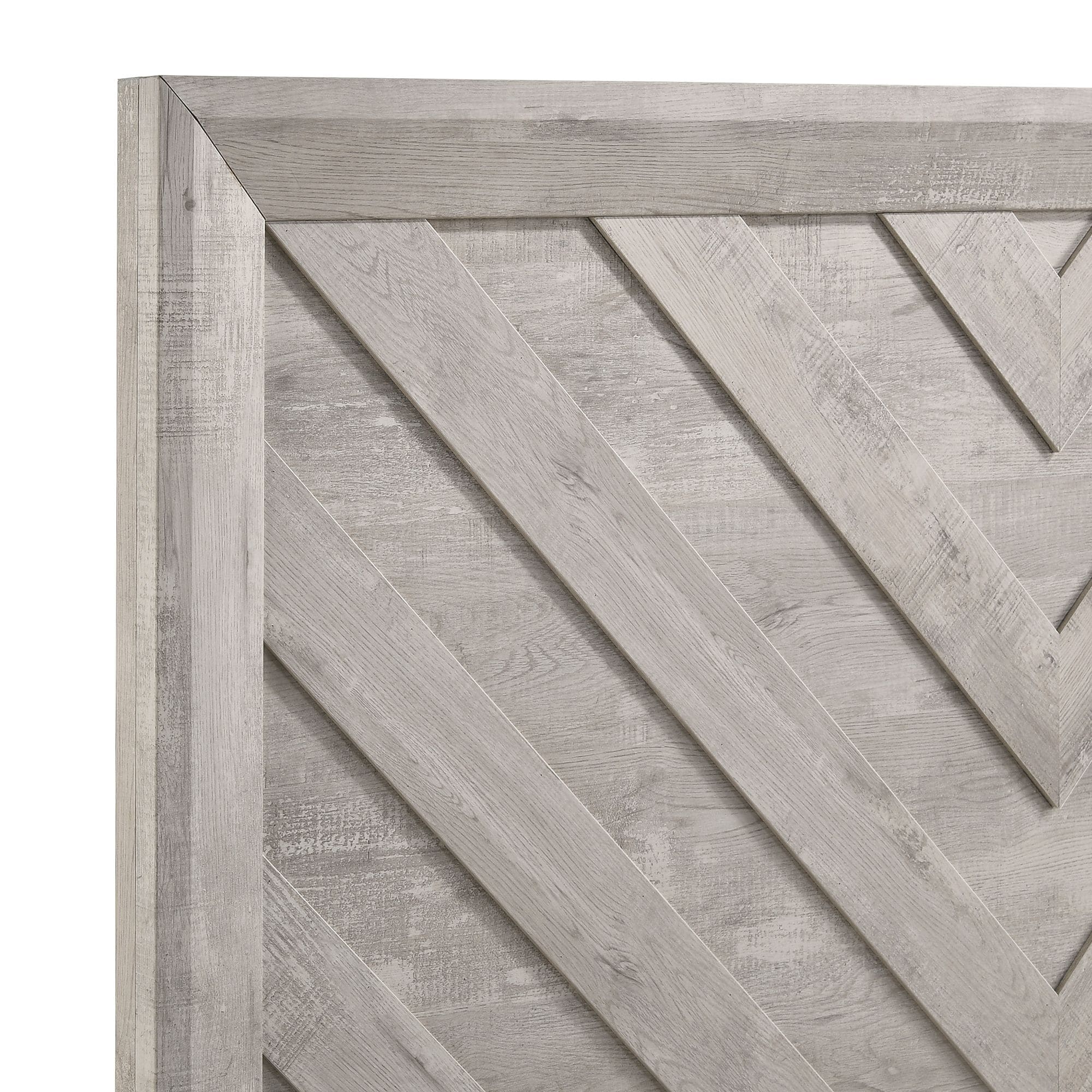 Keely Ash White Chevron Panel 5-Piece Bedroom Set