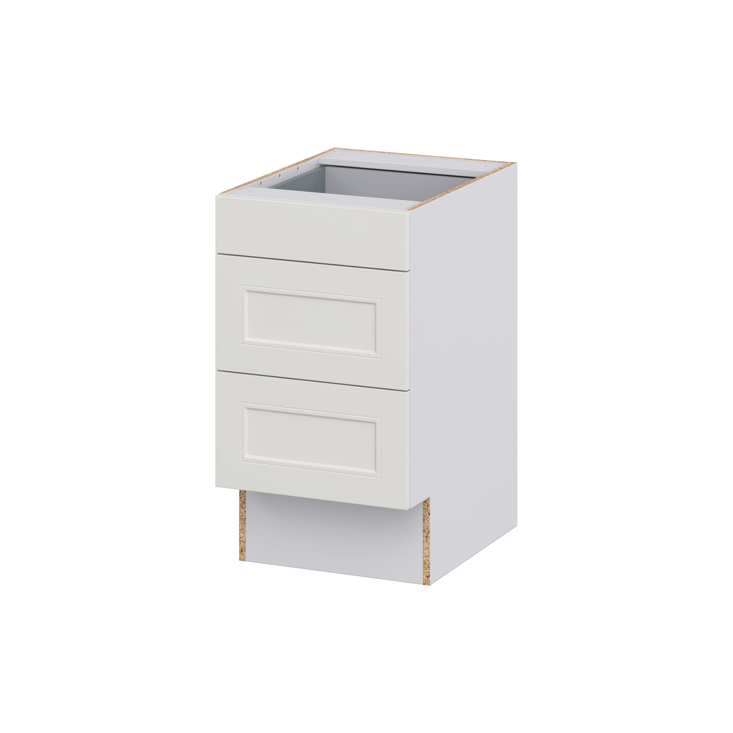 Hugo&Borg Belcourt 18-in W x 32.5-in H x 25-in D Gray Painted 3-Drawer Base Fully Assembled Cabinet (Recessed Panel Style)