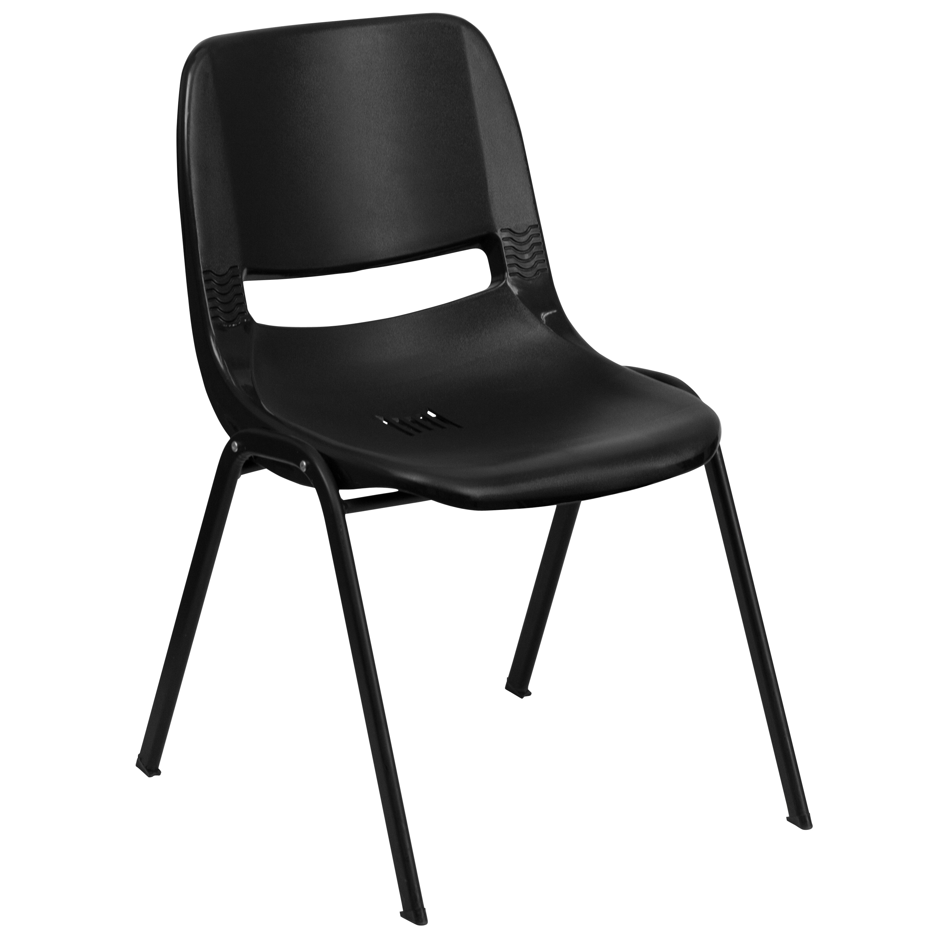 Flash Furniture 847254069465 Modern Black Plastic/Black Frame Plastic Accent Chair
