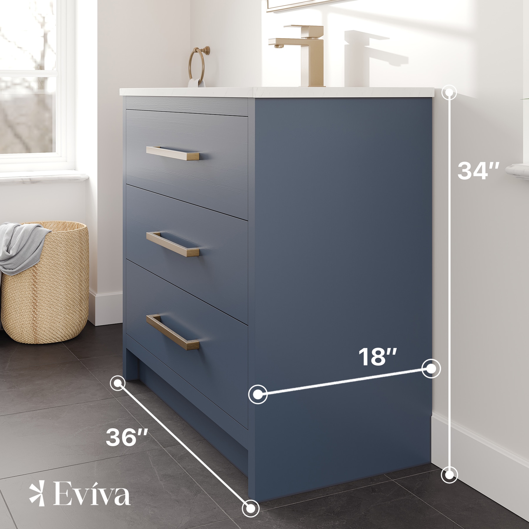 Eviva EVVN812-36X18DB Bath-Vanity-Combo - View #2