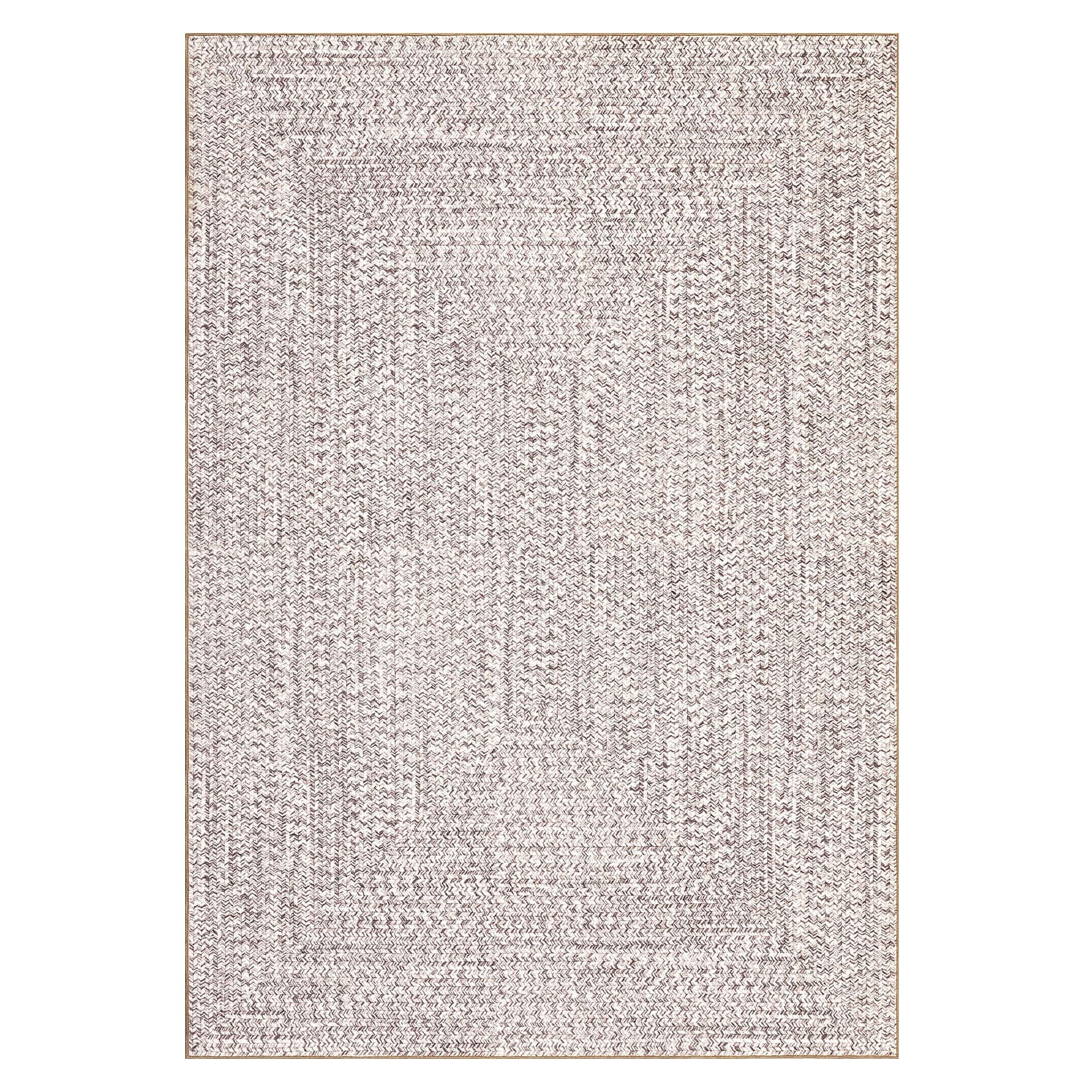 WhizMax SUNNY-PHO-16JHVFLL 2 x 10 ft Polyester Beige Grey Rectangular Laundry Hallway Entryway Bathroom Kitchen Solid Modern Machine Washable Runner Rug