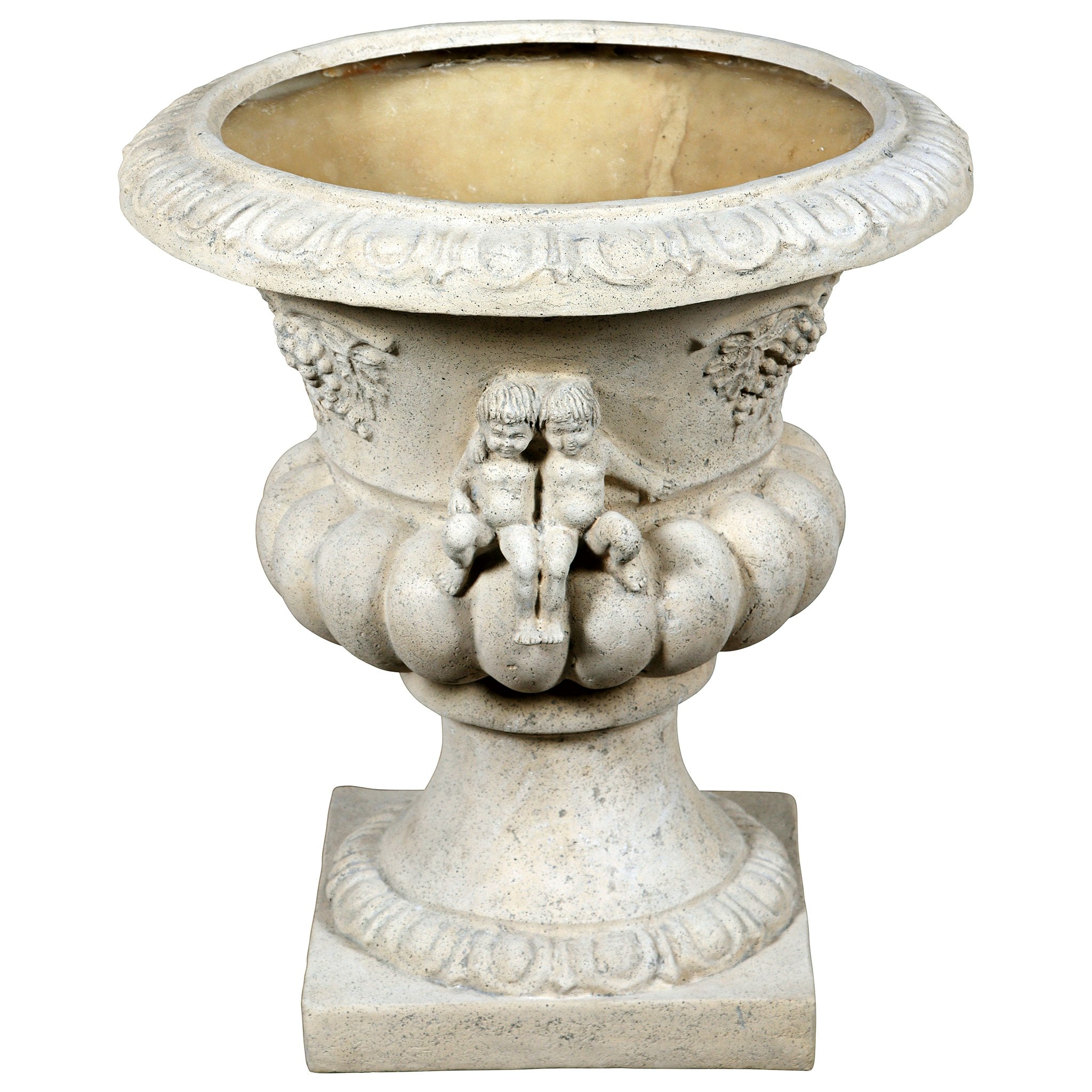 Design Toscano Urn 22-in W x 24.5-in H Off-white Fiberglass Outdoor ...