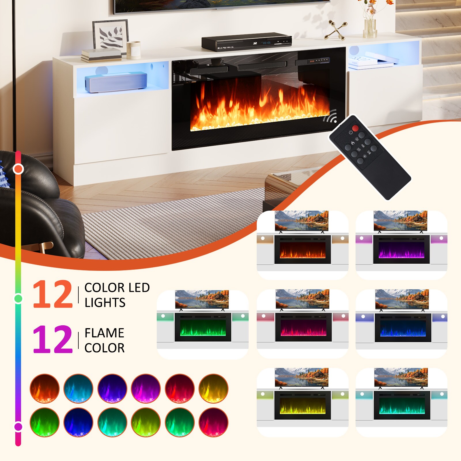 Bapipro TE13A70W Electric-Fireplaces - View #2