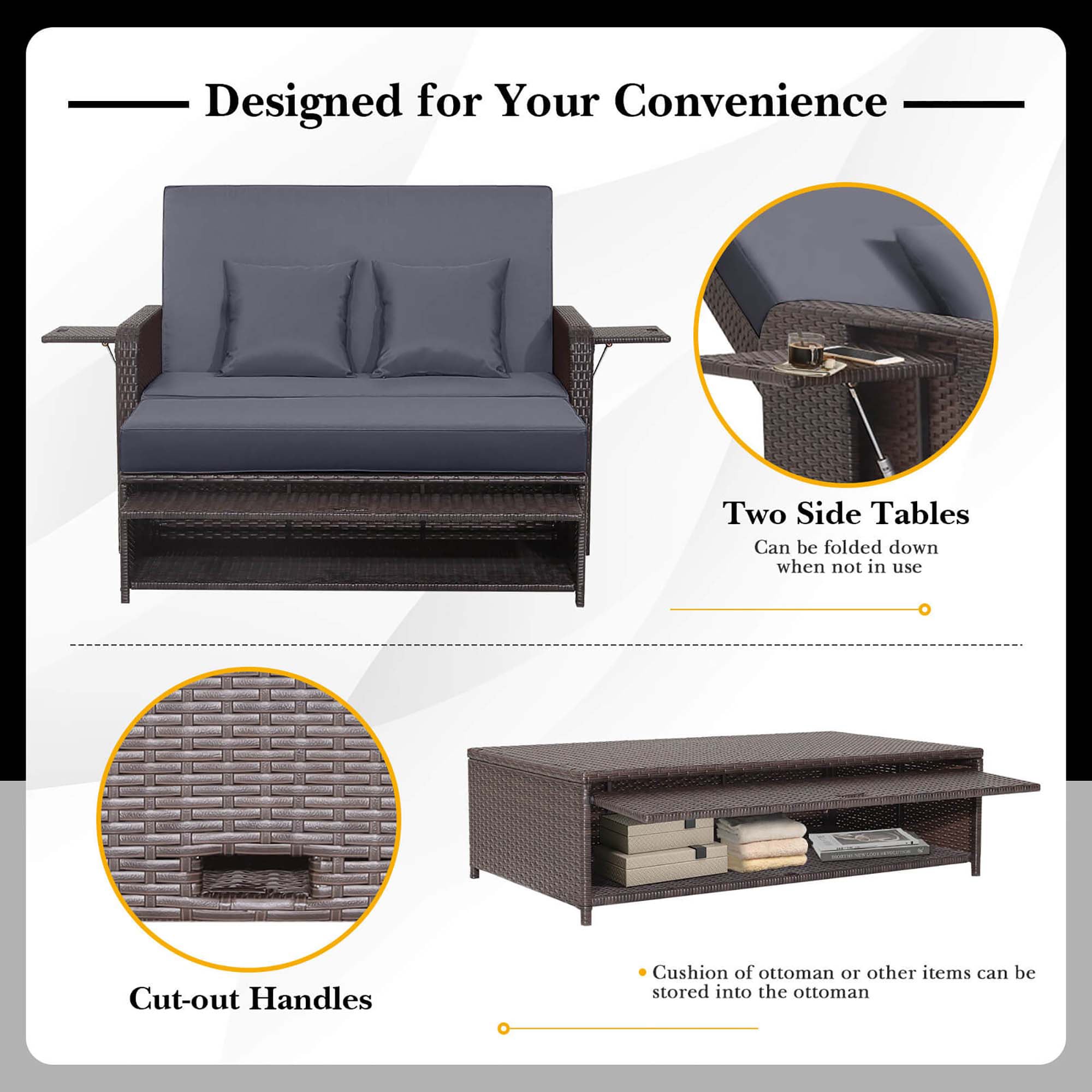Costway HCST03826 Sofas-Loveseats - View #3