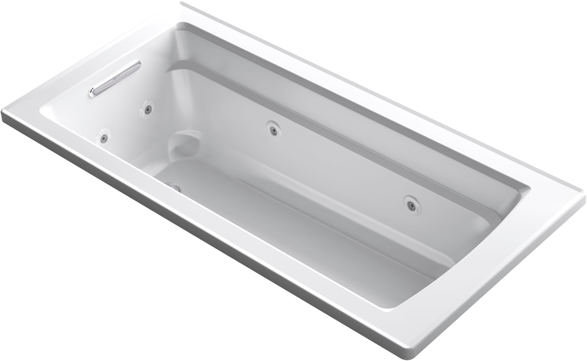 KOHLER K-1949-H-0 Archer 32.0-Inches x 66.0-Inches White Acrylic Rectangular Drop-in Whirlpool tub ( Reversible Drain )