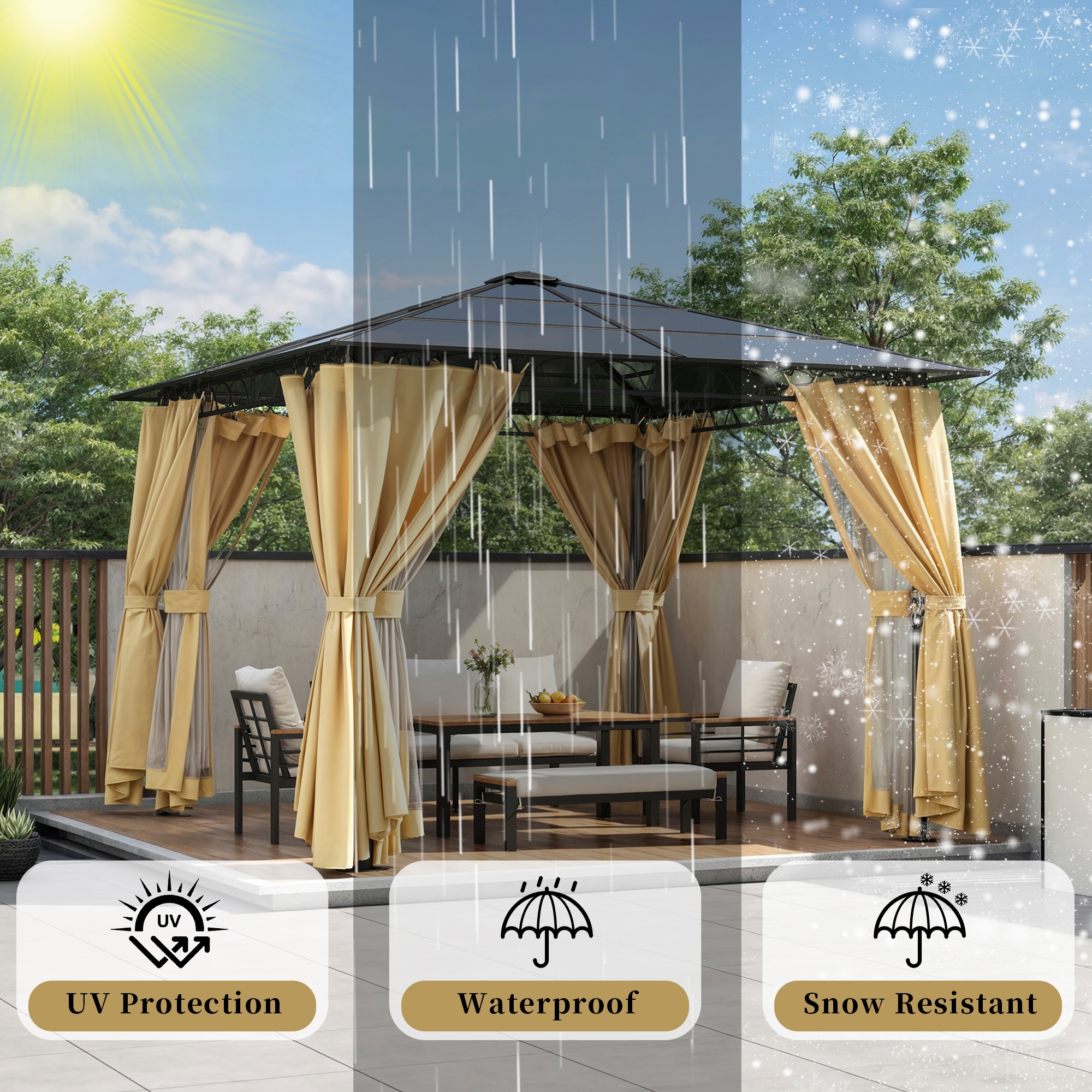 SINOFURN SYA010483BG Wood-Resin-Gazebos - View #12