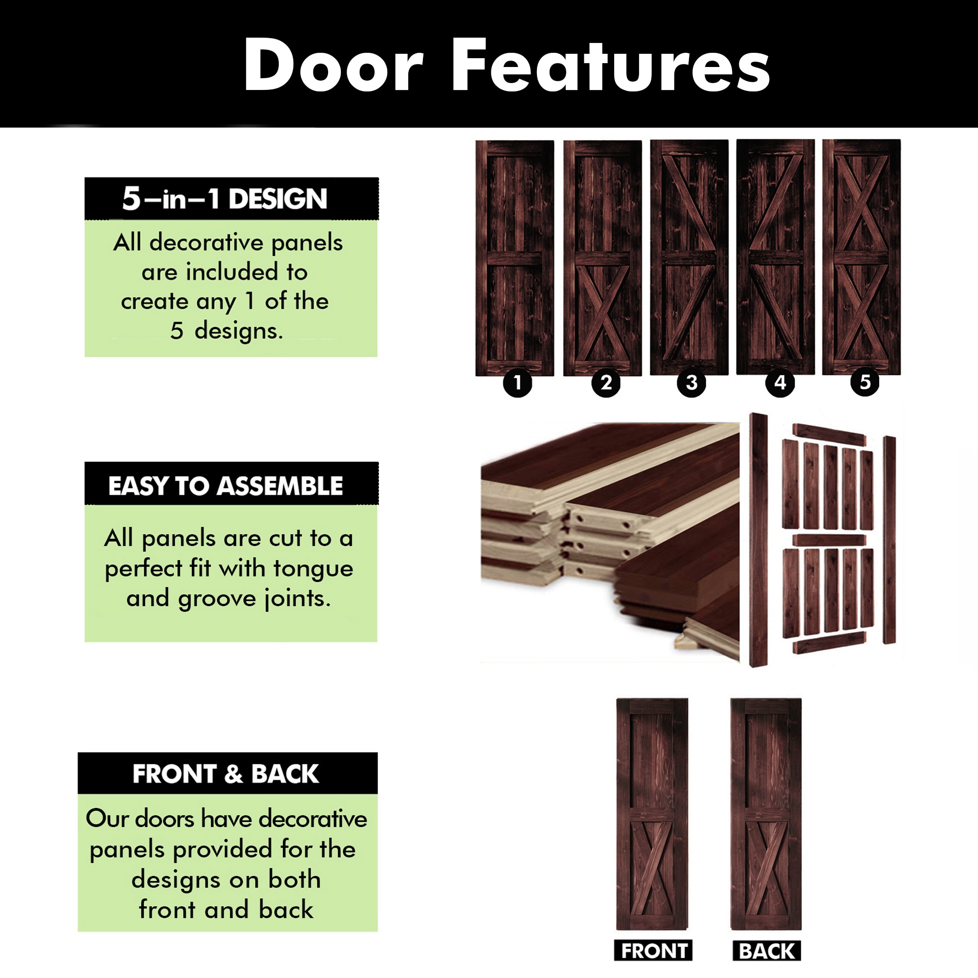 HOMACER 2280F-RED Barn-Doors - View #4