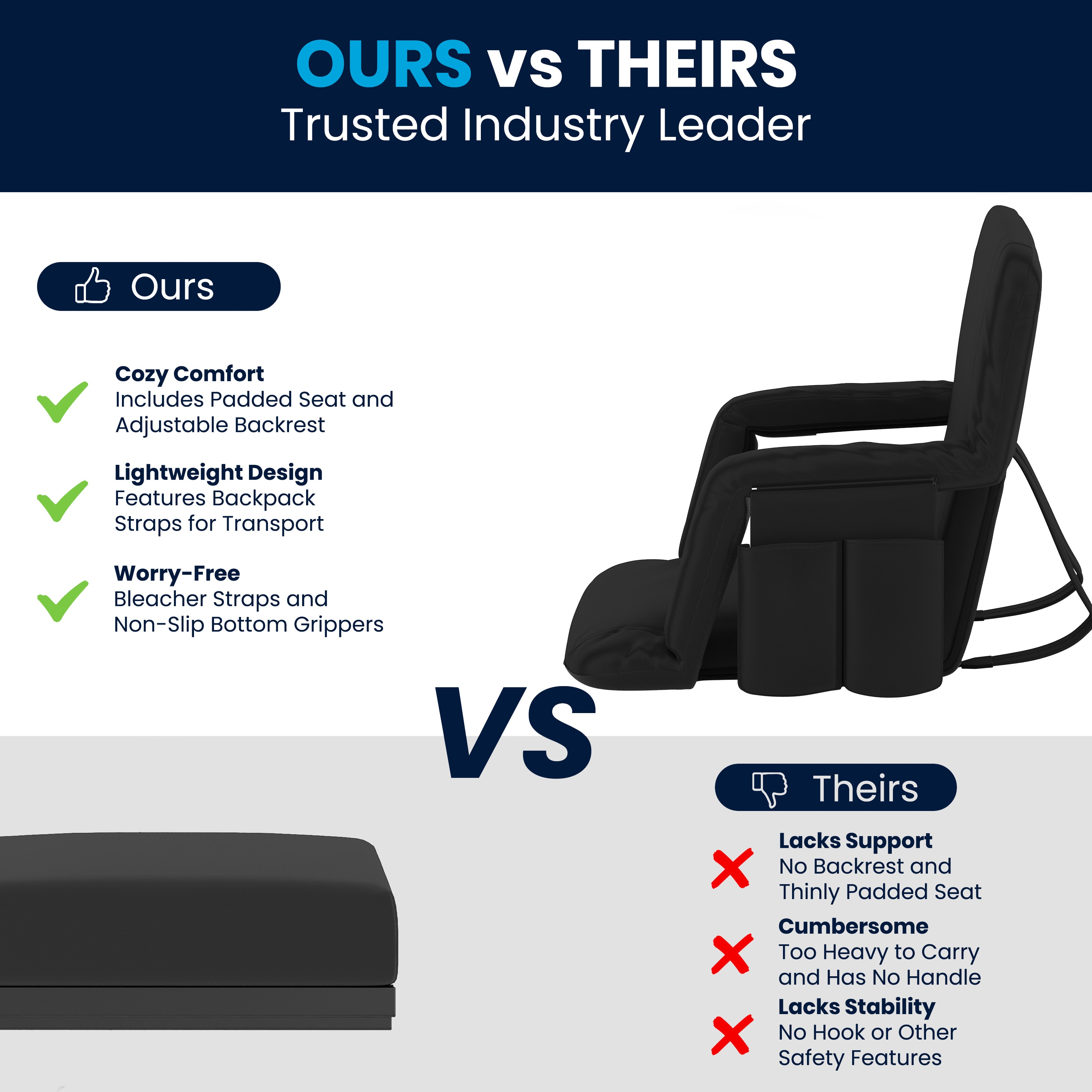 Flash Furniture 840196338330 Bleacher-Cushions - View #4