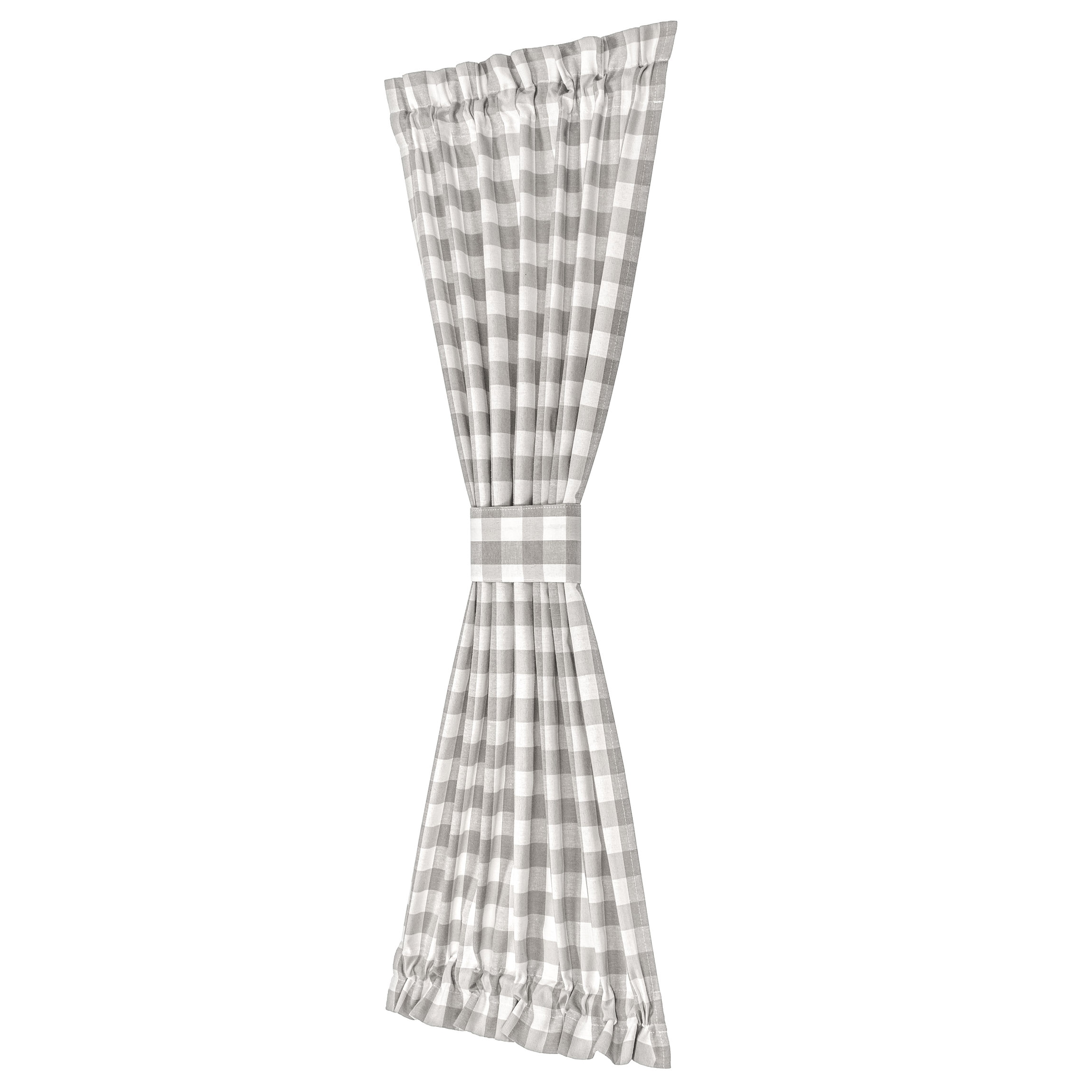 Achim BC25X40GY6 40-Inches Grey Plaid Light filtering Rod pocket Curtain panel pair