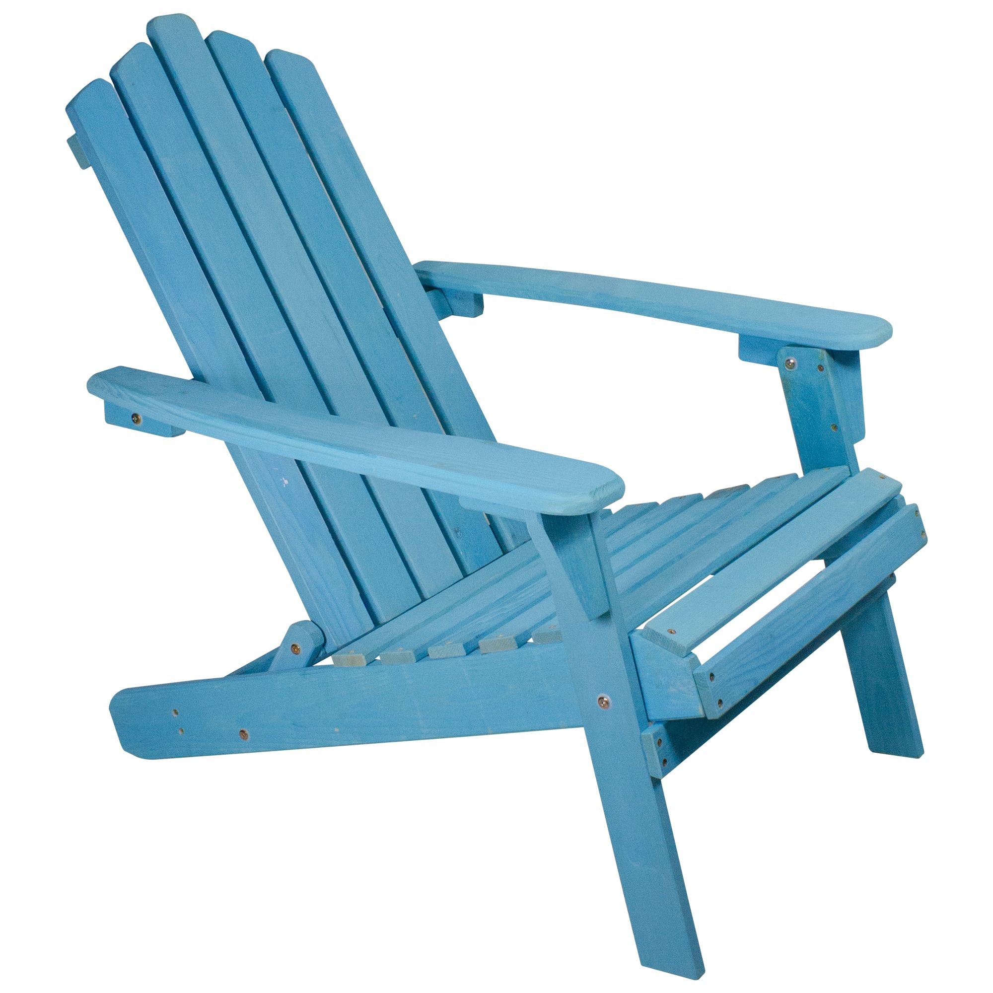 Northlight 34219250 Blue Wood Frame Stationary Beach Chair with Solid Seat