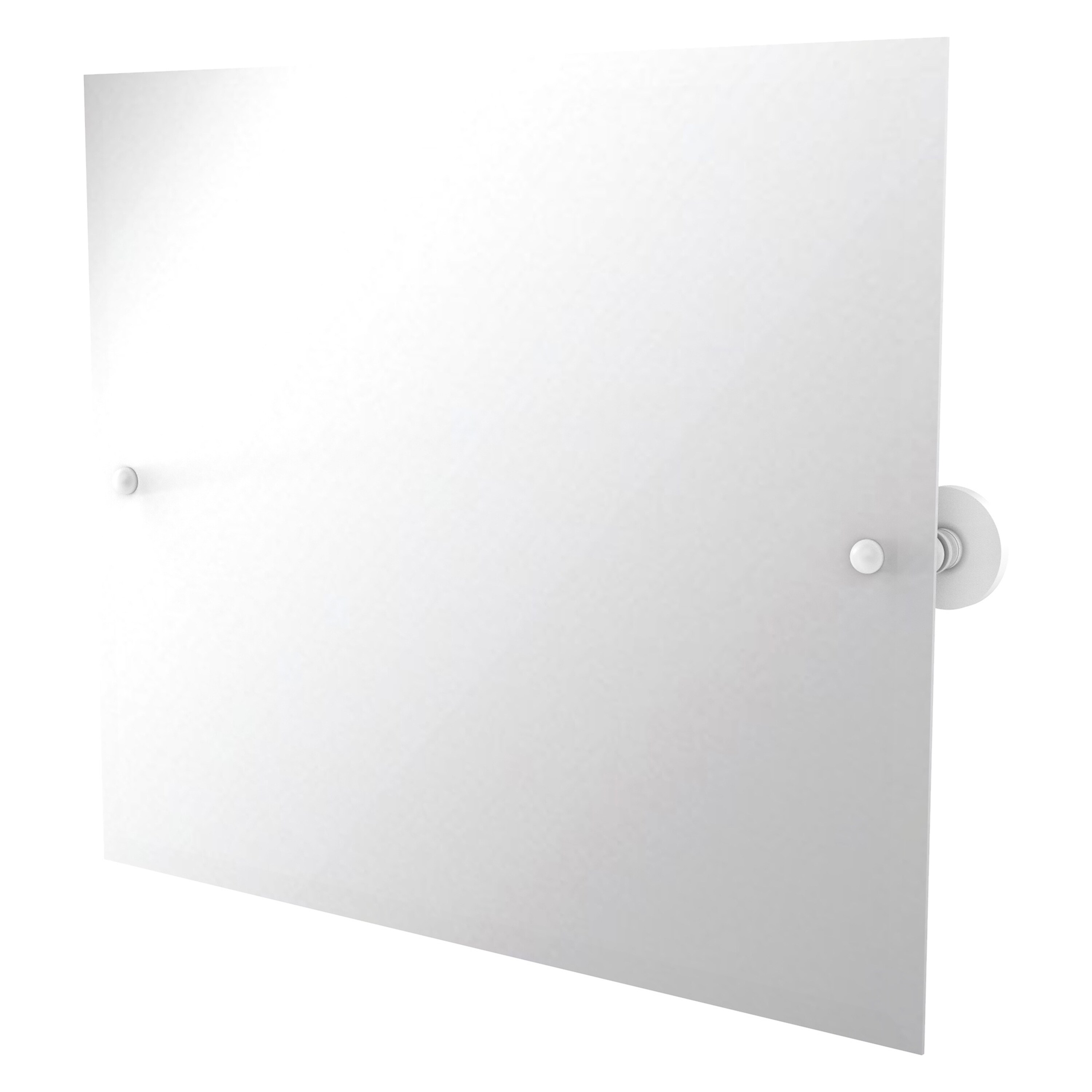 Allied Brass P1093-WHM Prestige Skyline 26-Inches x 21-Inches Beveled Frameless Rectangle Tilting Bathroom Vanity Mirror ( Matte White )
