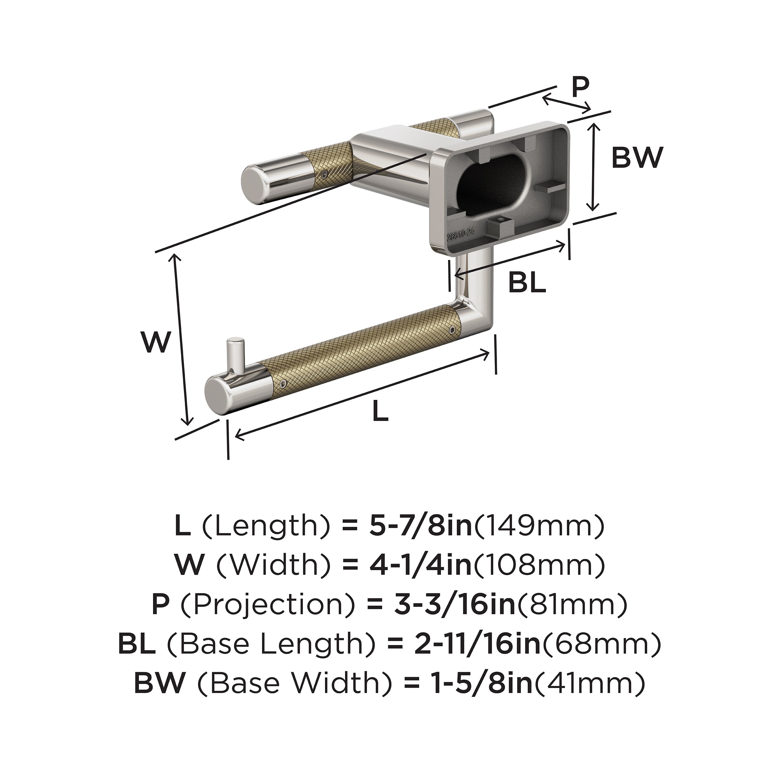 Polished Nickel and Golden Champagne Single Post Toilet Paper Holder