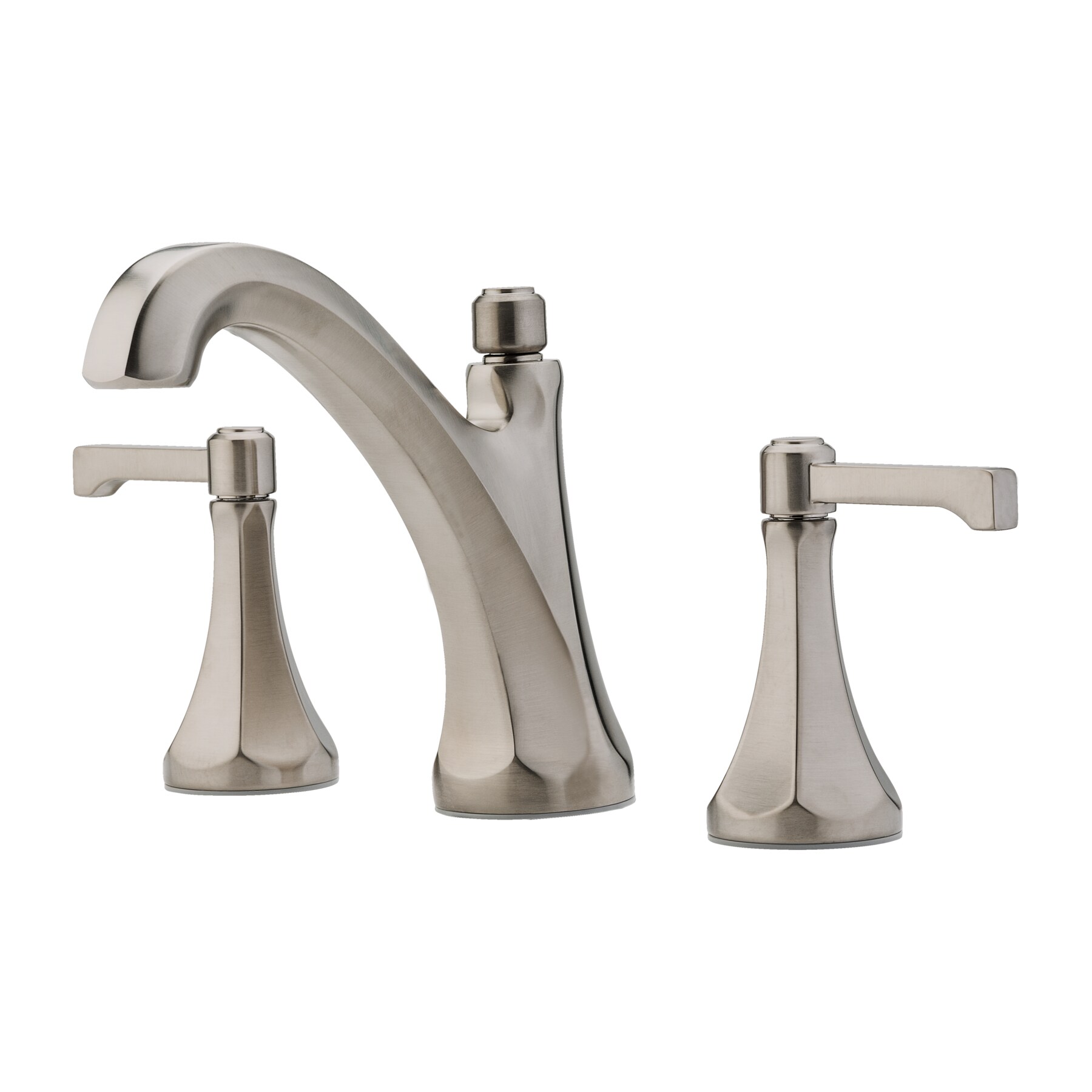 Brushed Nickel 8" Widespread Bathroom Faucet with Drain Assembly