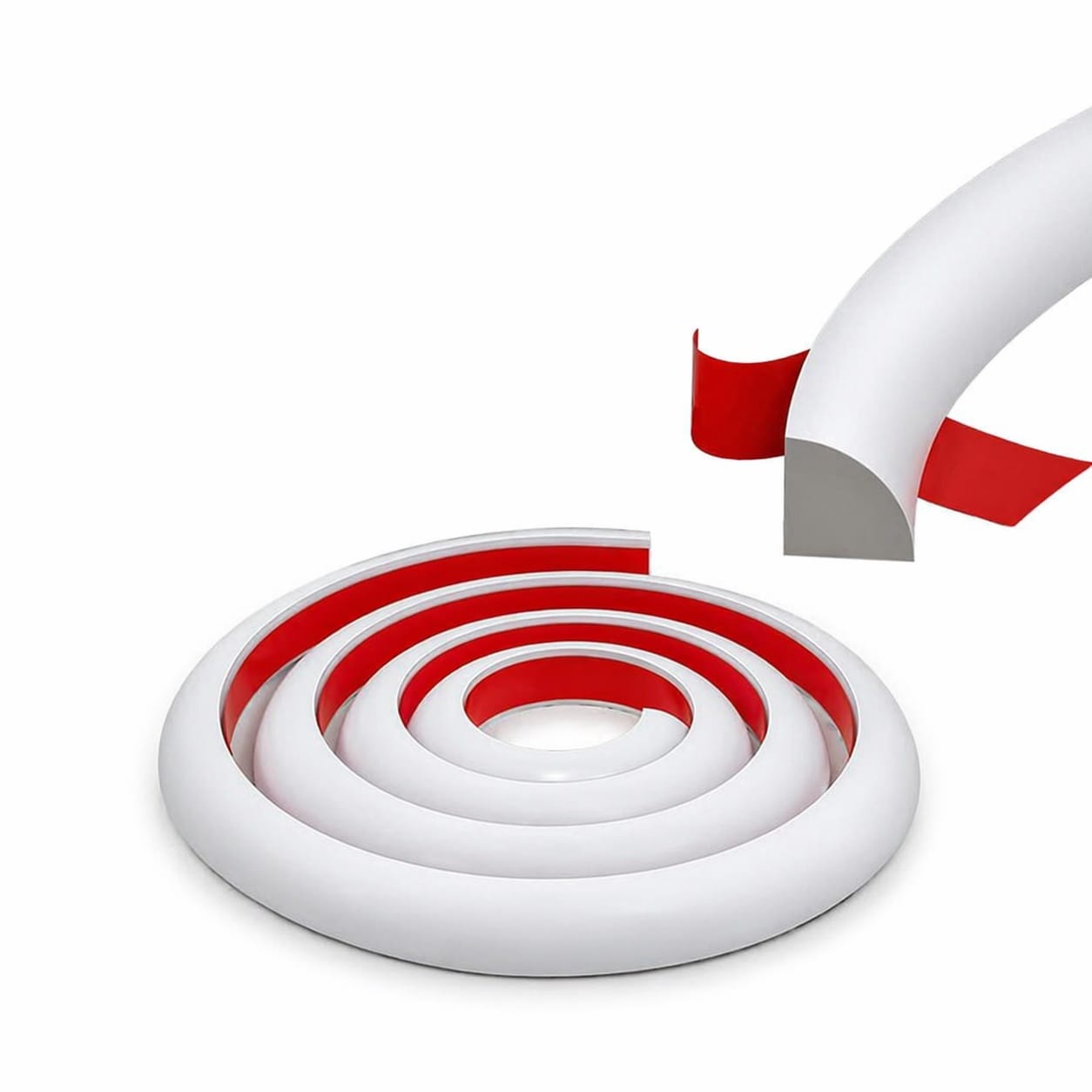 Etokfoks  Flexible Quarter Round Molding 118 in Long x 0 5 in W x 0 5 in H White Rubber Peel and Stick Trim