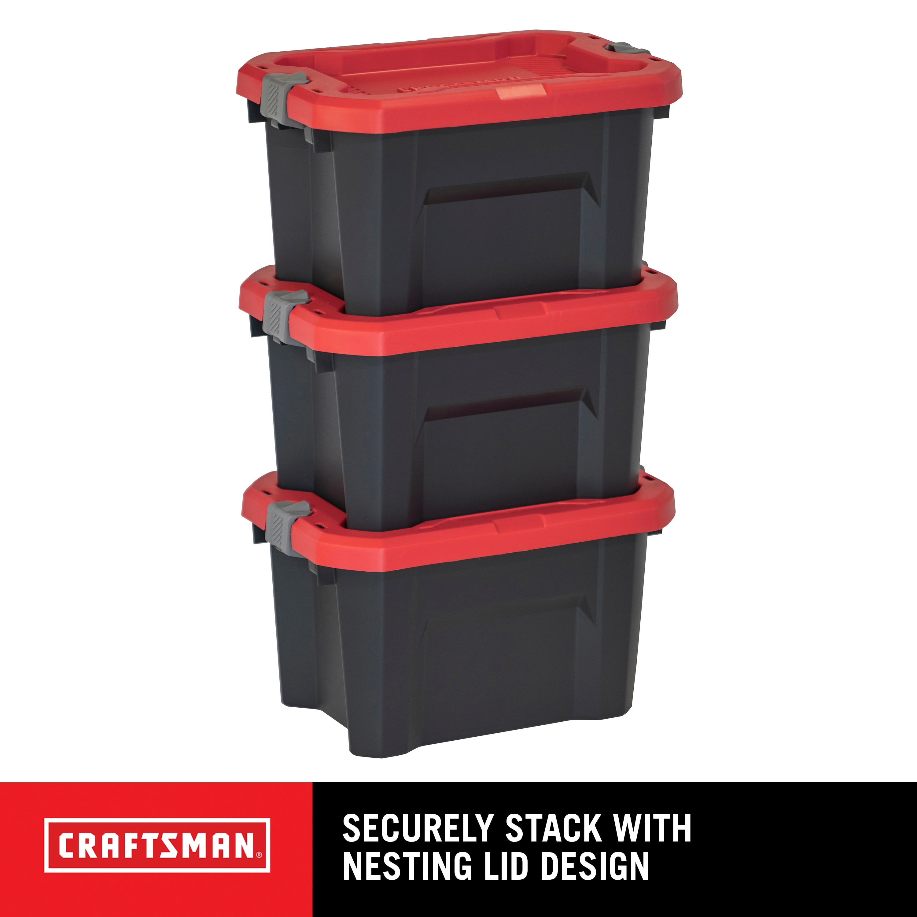 CRAFTSMAN Large 20-Gallons (80-Quart) Black Heavy Duty Tote with