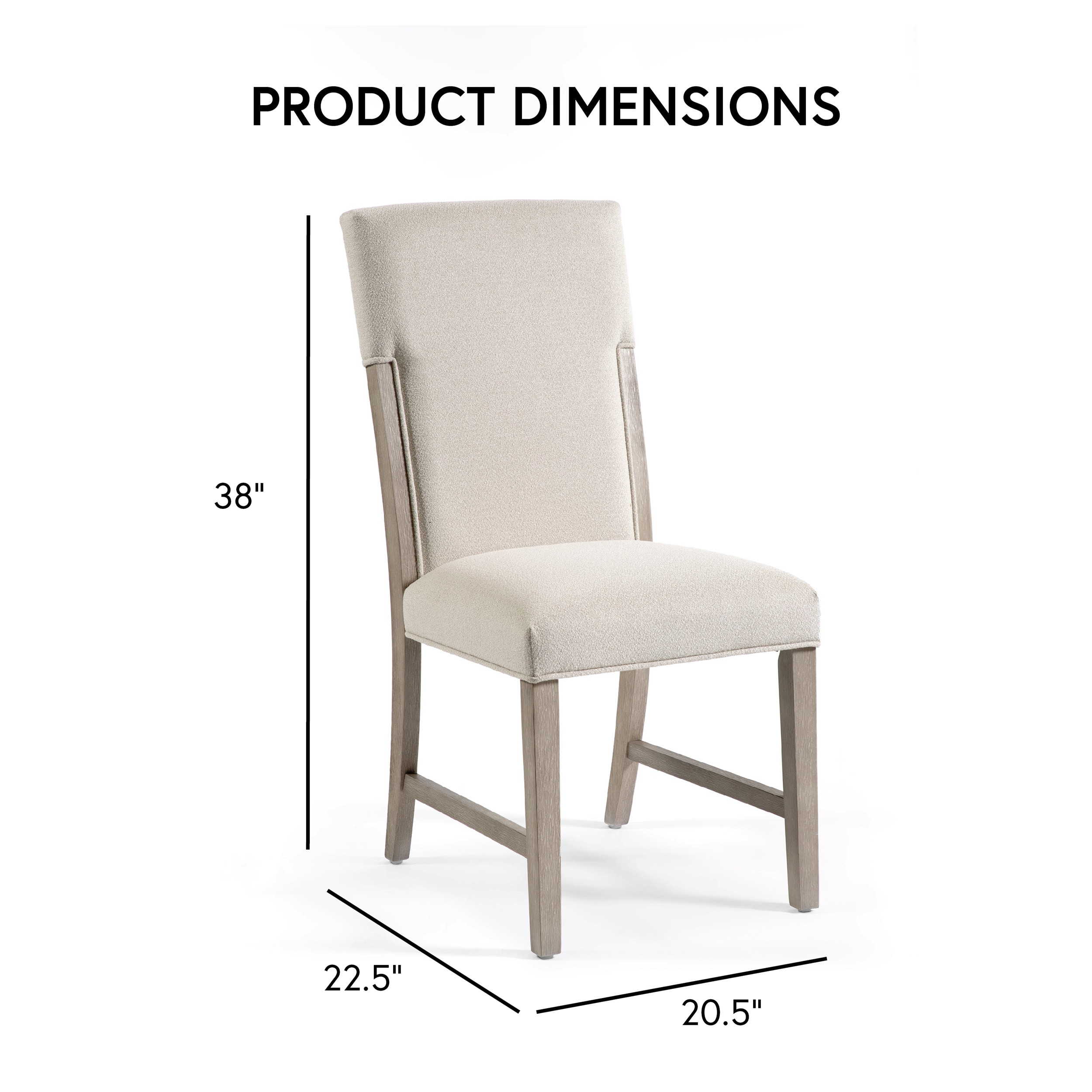 Natural Beige Upholstered Wood Side Chair Set