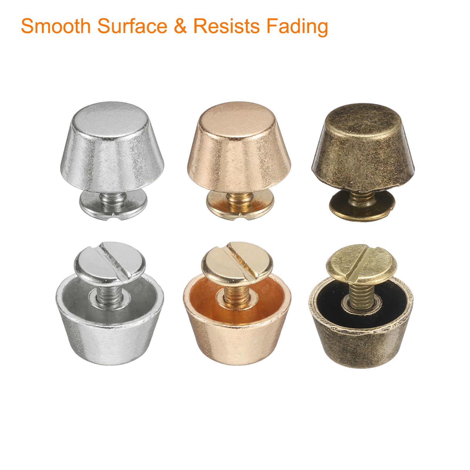 Harfington 8 Set Rivets Stud Handbag Purse Feet 1/2inch Flat Head Studs ...