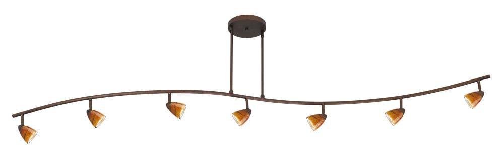 Cal Lighting 954-77L-RU/AMS Serpentine 7-Light 80-in Rust Dimmable Standard Track Bar Fixed Track Light Kit