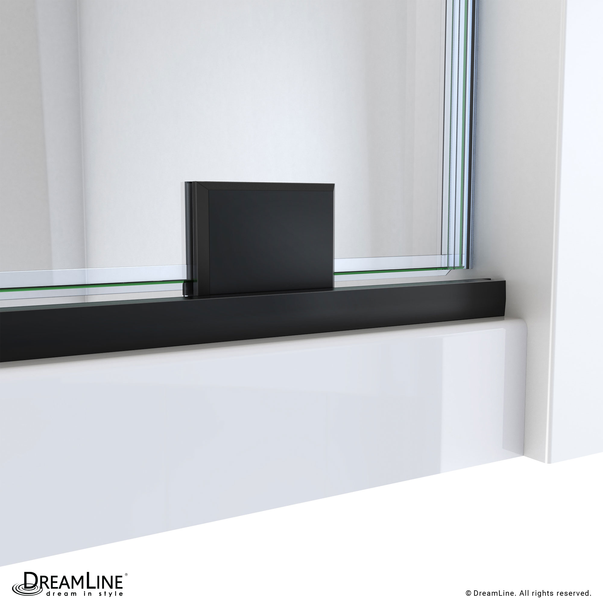 Mirage-X 56-60 inch Satin Black Frameless Sliding Shower Door