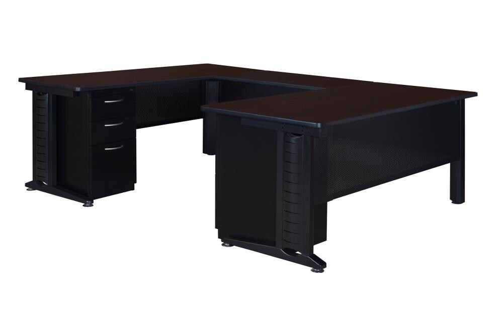 Regency MUD663048MW Fusion 102-in Brown Modern/Contemporary U-shaped Desk