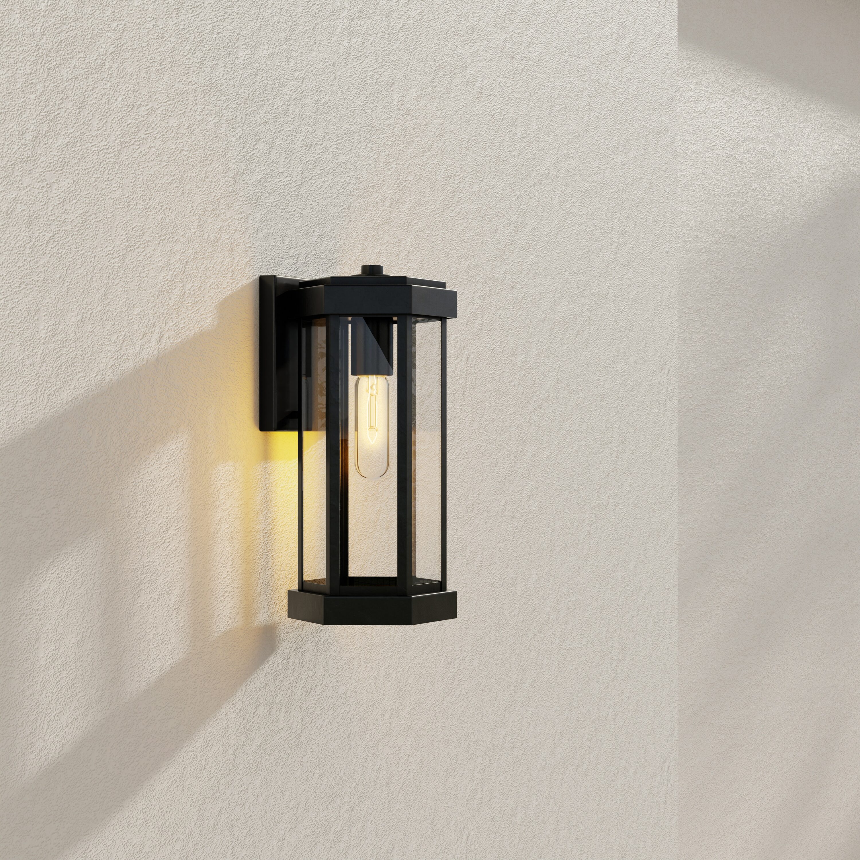 Progress Lighting P560337-031 Ramsey 1 -Light 12.5-in H Black Hardwired Outdoor Wall Light