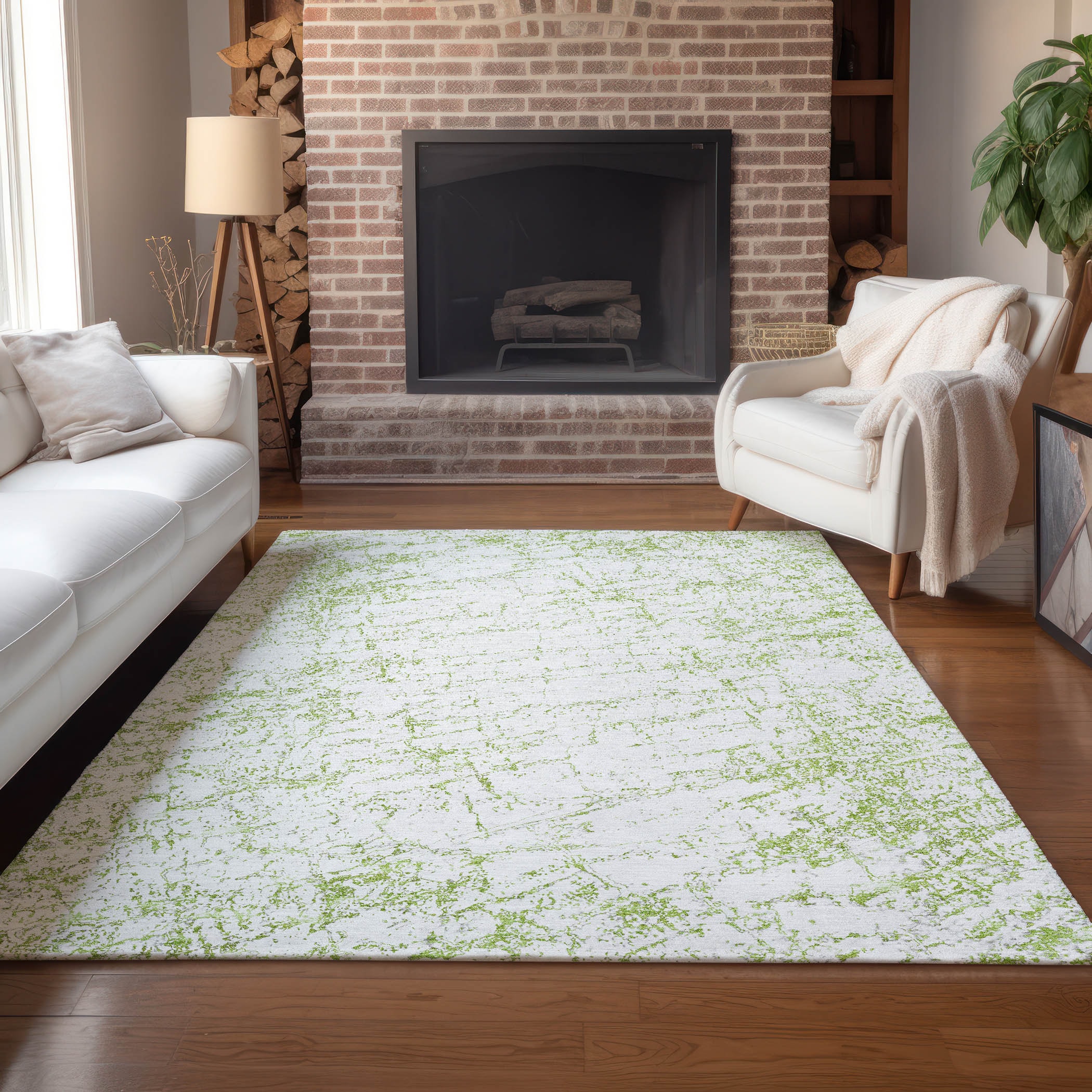 Addison Rugs ACN606GE30X46 Chantille ACN606GE 2 x 3 (ft) Polyester Green Rectangular Indoor/Outdoor Abstract Machine washable Area rug