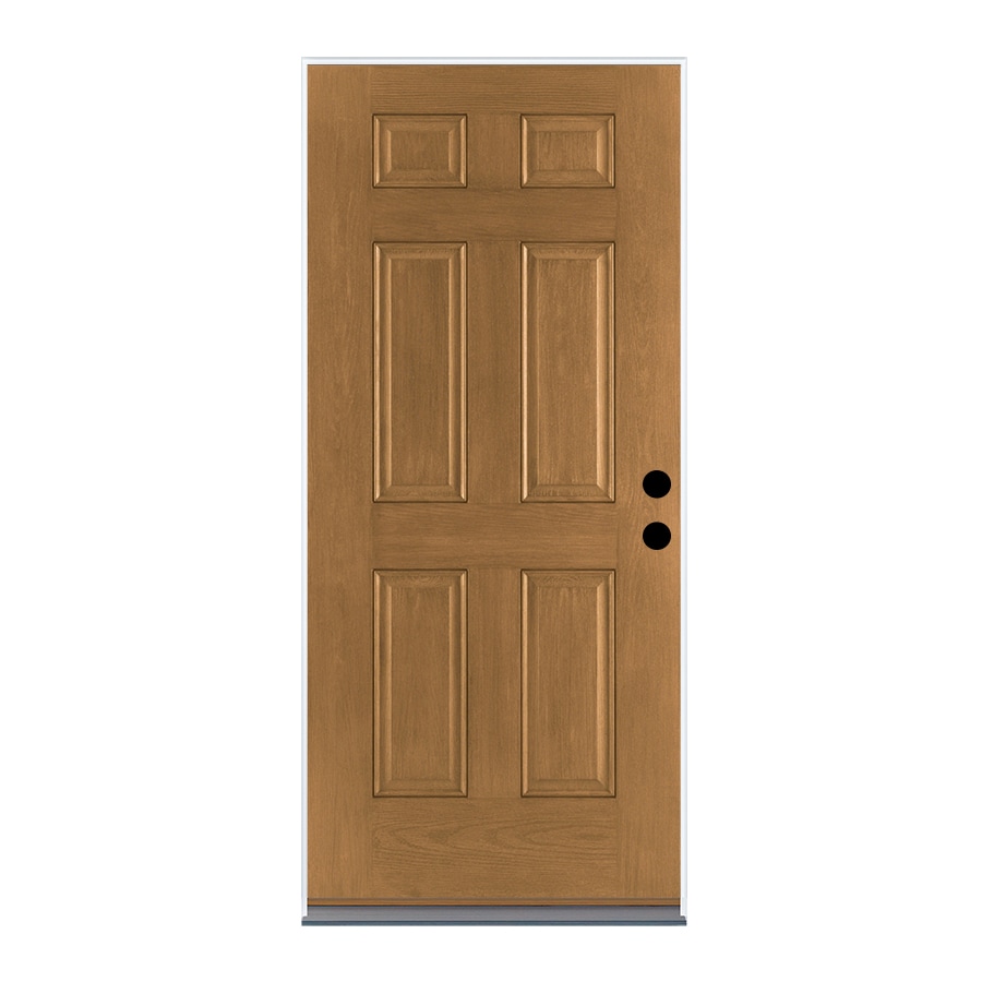 Therma-Tru Benchmark Doors BMTT613678 36-in x 80-in Fiberglass Medium Oak Stained Prehung Front Door