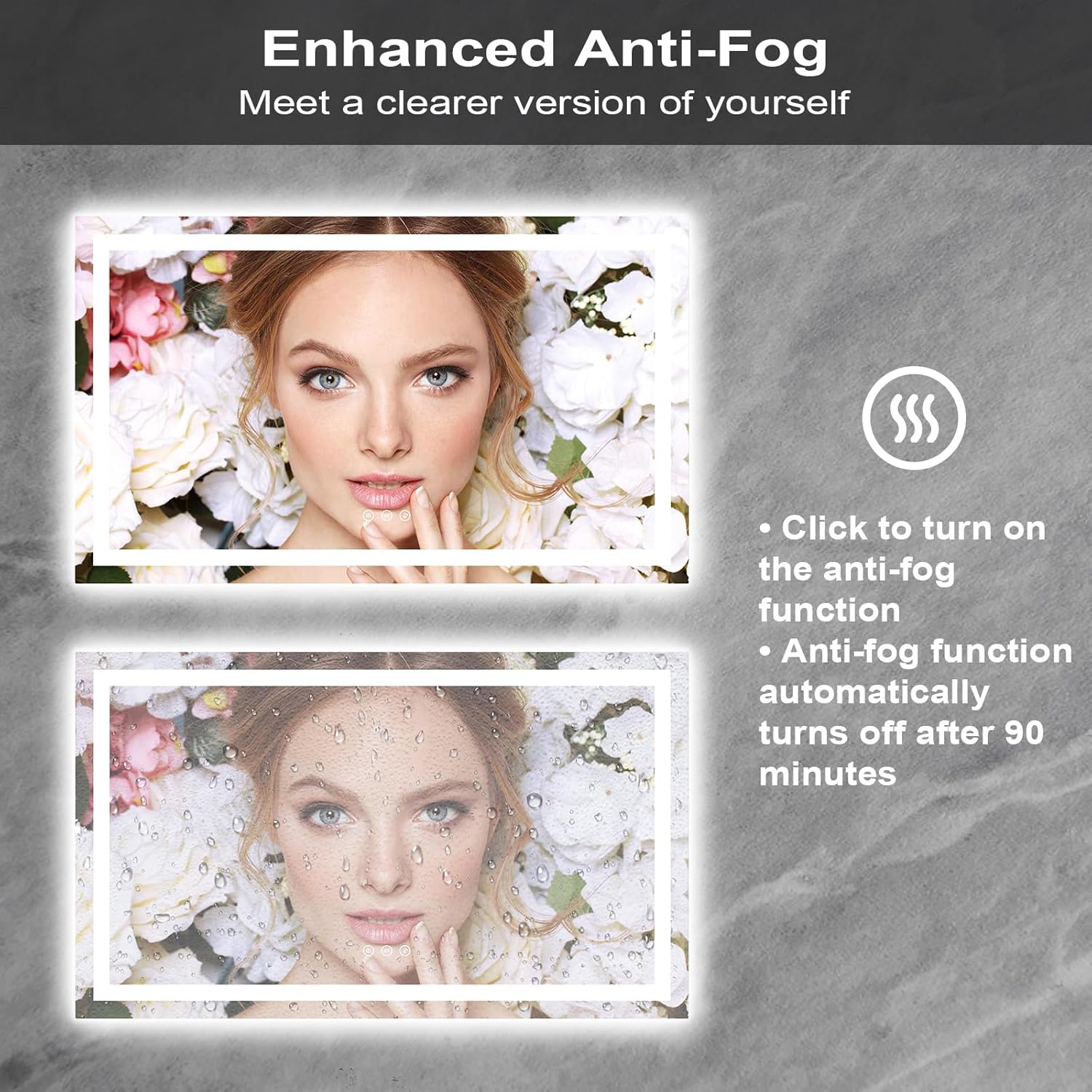 Qeetex SUN-PHO-11FWKHBF Framed-Bath-Mirrors - View #7