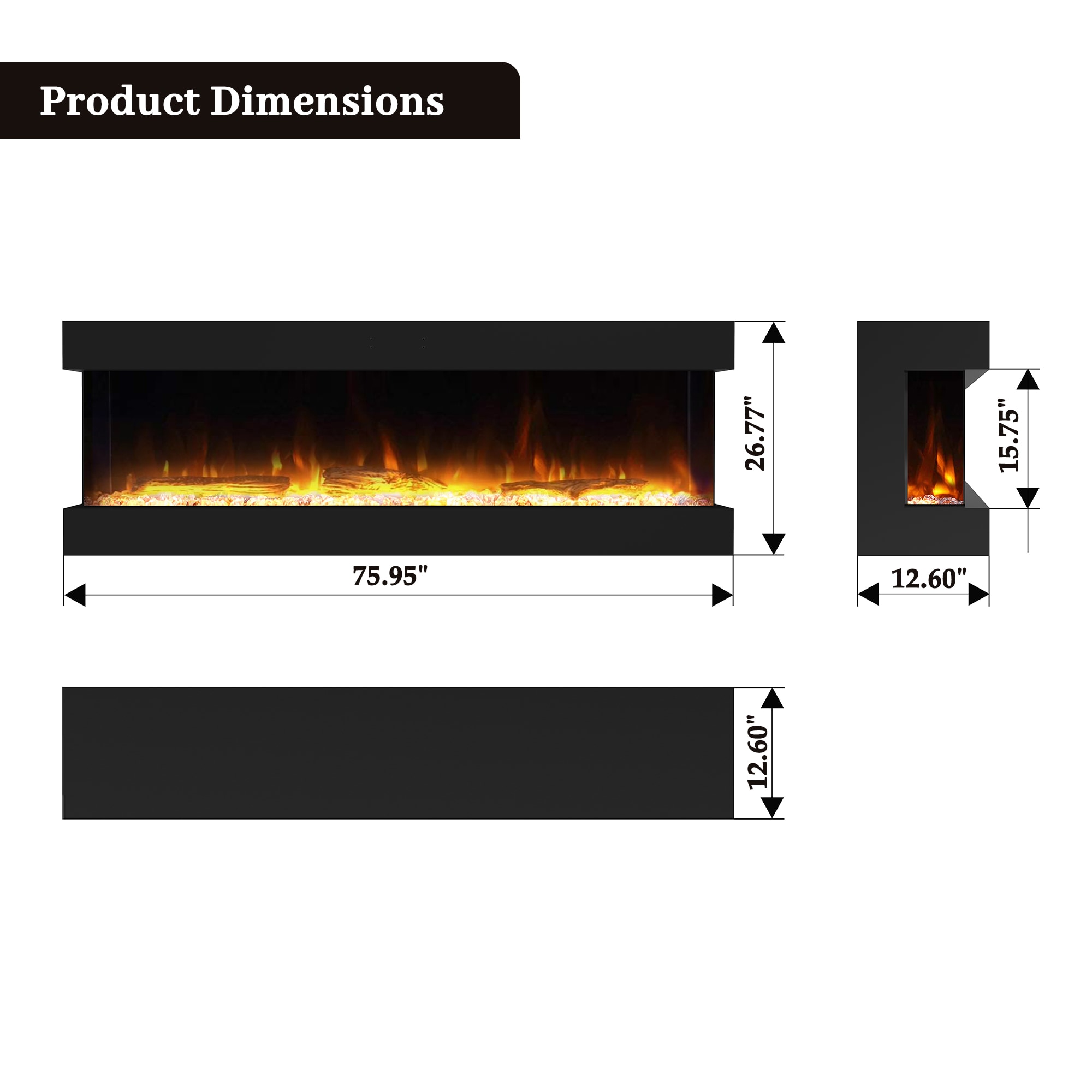 Clihome CL-0433STS72 Electric-Fireplaces - View #3