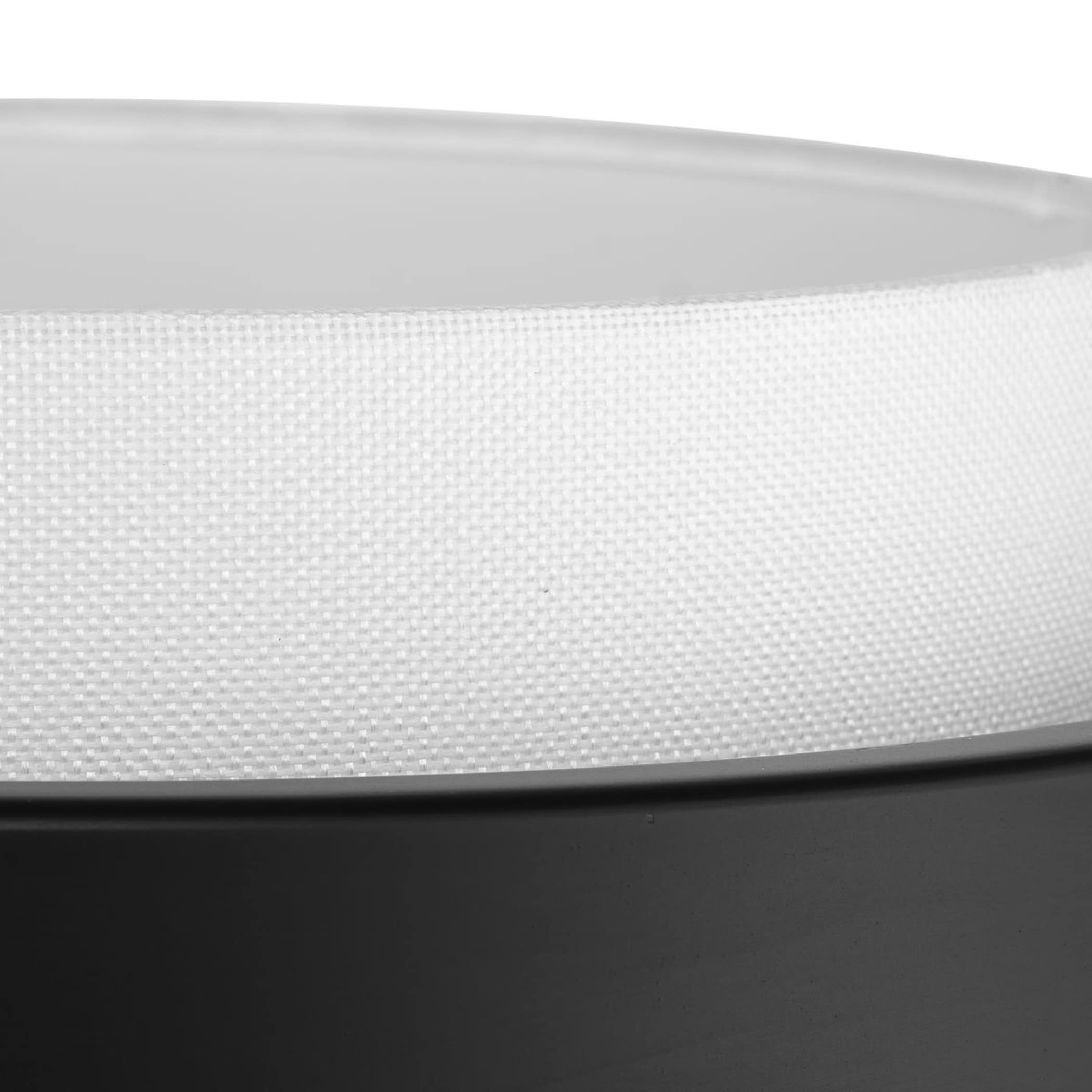 Silva Matte Black and White Linen Drum Pendant Light