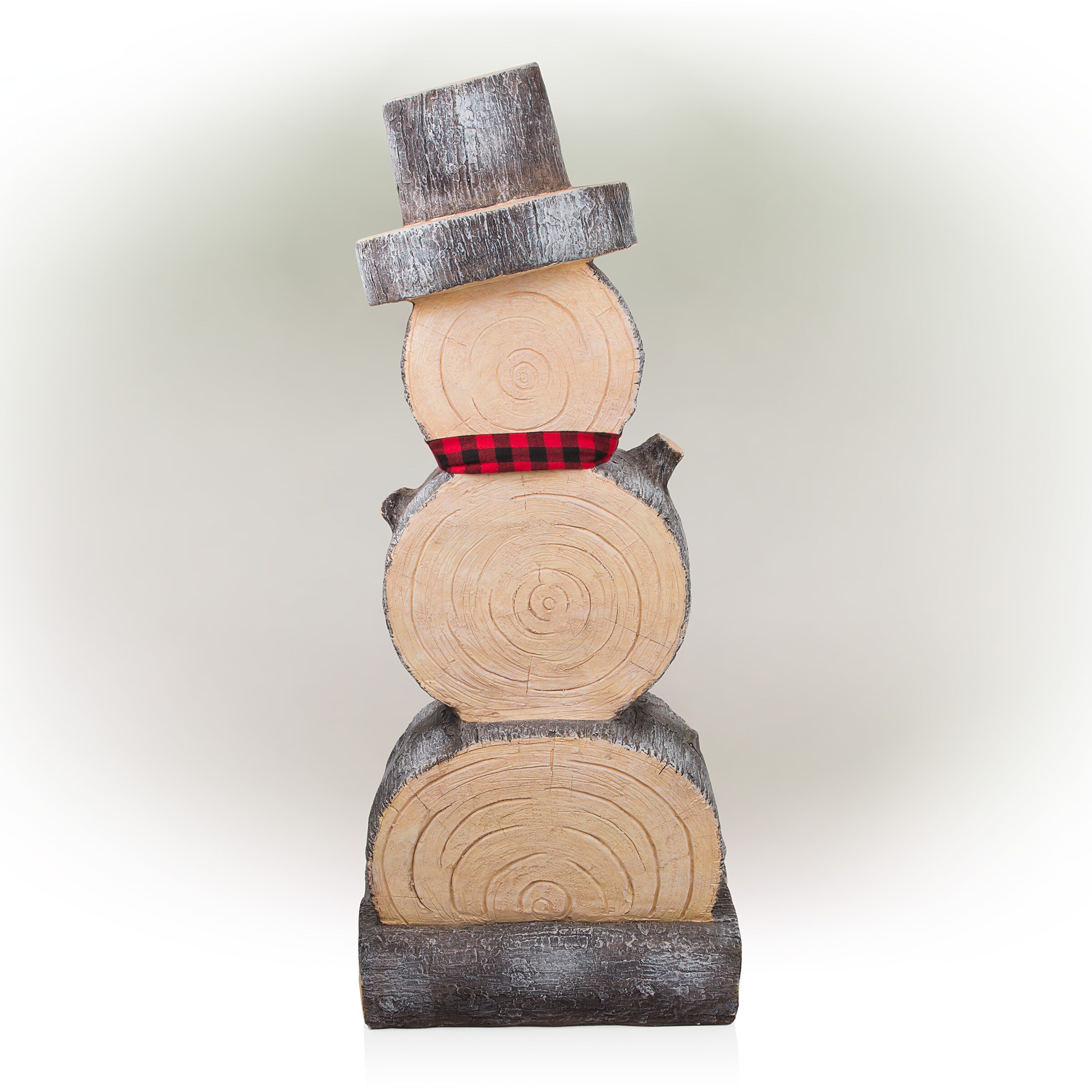 38" Rustic Wooden Snowman Holiday Table Decor